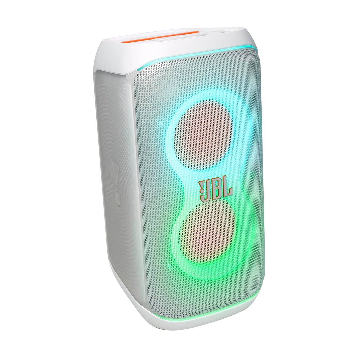 JBL Partybox Club 120 Bocina Portátil Efecto Luz LED, Bluetooth, 160W de Potencia, Reproducción 12 Horas, Resistente al Agua IPX4 - Blanco