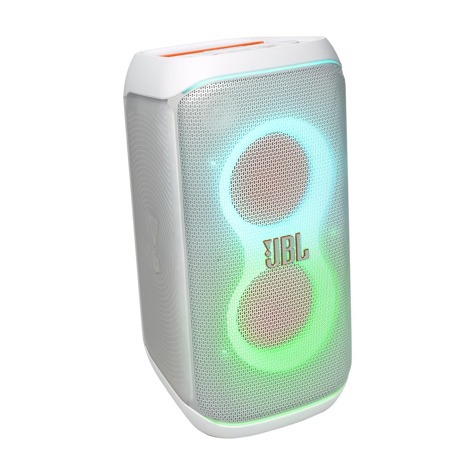 JBL Partybox Club 120 Bocina Portátil Efecto Luz LED, Bluetooth, 160W de Potencia, Reproducción 12 Horas, Resistente al Agua IPX4 - Blanco