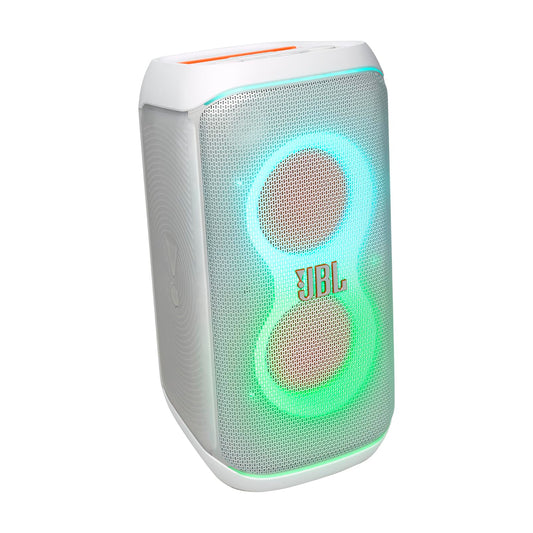 JBL Partybox Club 120 Bocina Portátil Efecto Luz LED, Bluetooth, 160W de Potencia, Reproducción 12 Horas, Resistente al Agua IPX4 - Blanco