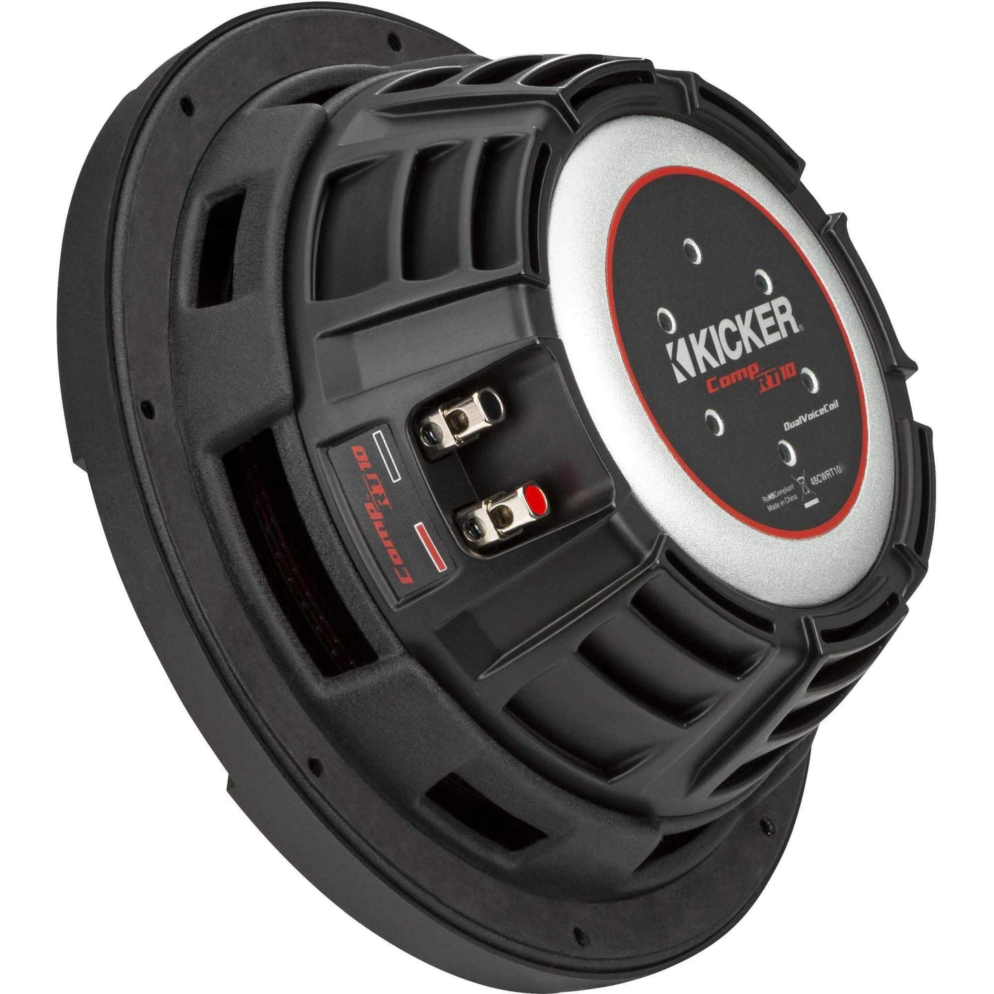 KICKER 48CWRT104 CompRT Subwoofer de 10 pulgadas, DVC, 4 ohmios