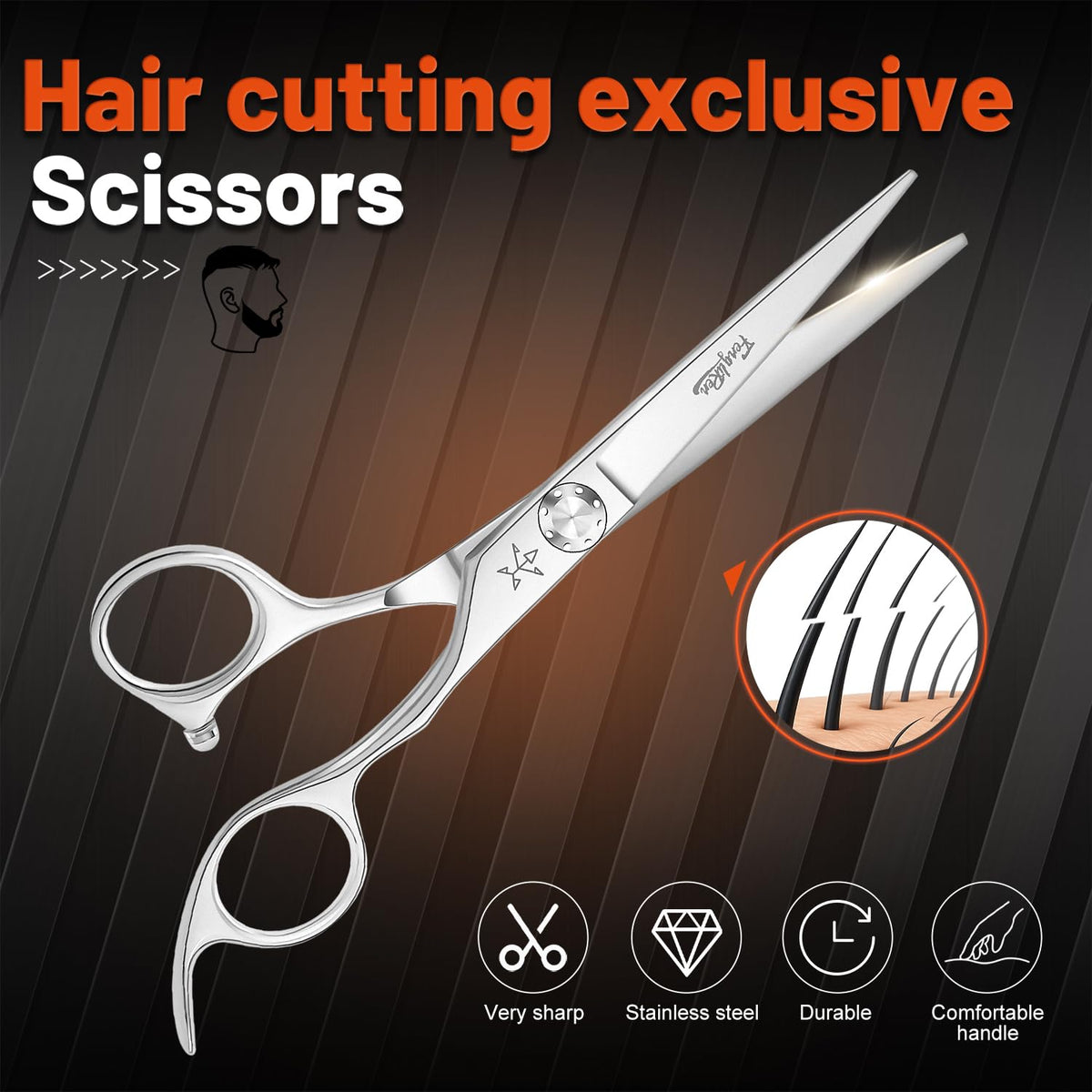 Fengliren Tijeras profesionales de alta gama extremadamente afiladas para cortar el pelo de peluquería tijeras de peluquería para cabello de 6 pulgadas de corte de pelo hechas de aleación de acero