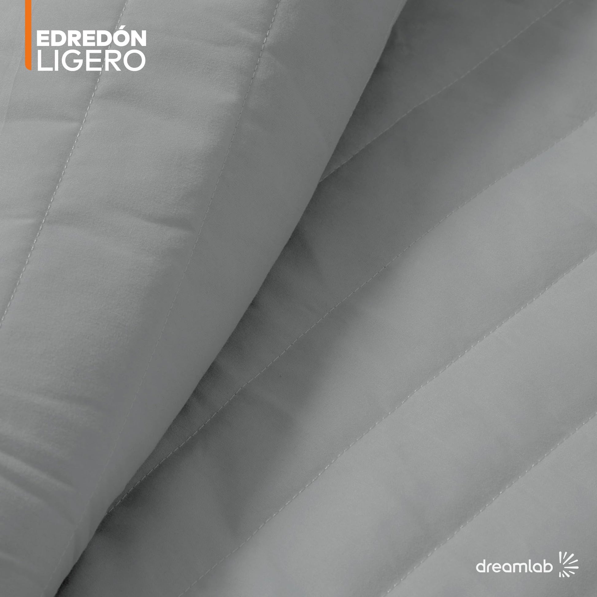 Dreamlab Edredón Ligero de Verano. Colcha de Cama Rellena de Suaves Microfibras Recubiertas con Gel. Lavado a Máquina. Hipoalergénico. (Gris Claro, Matrimonial 195 x 223cm)