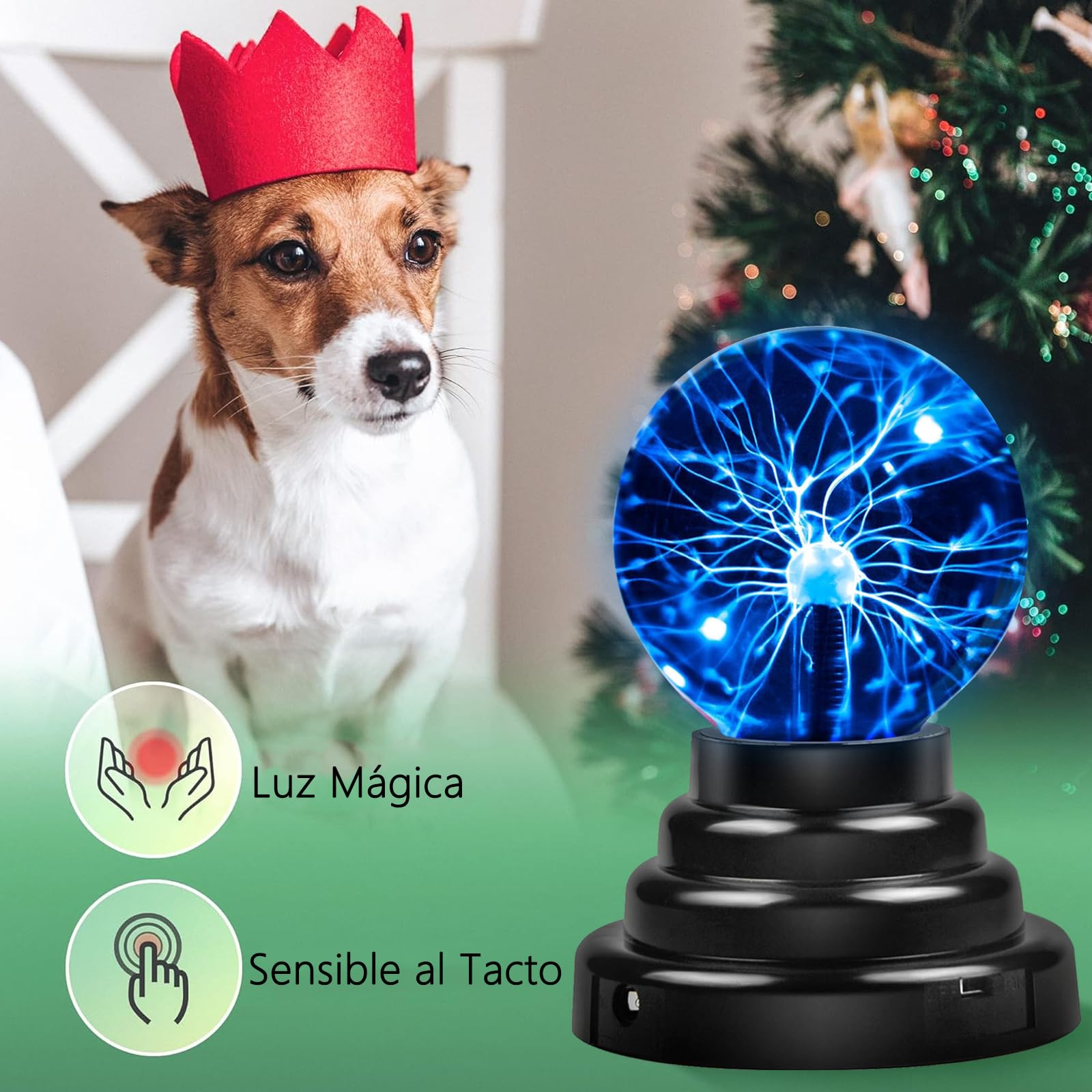 Bola Magica Sensible al Tacto Estilo USB, Lámpara de Luz Interacticve de Plasma de 3 Pulgadas, Se Puede Utilizar Para Decoración Fiestas, Accesorios Mágicos, Decoración de Dormitorio, Regalo (Blu-ray)