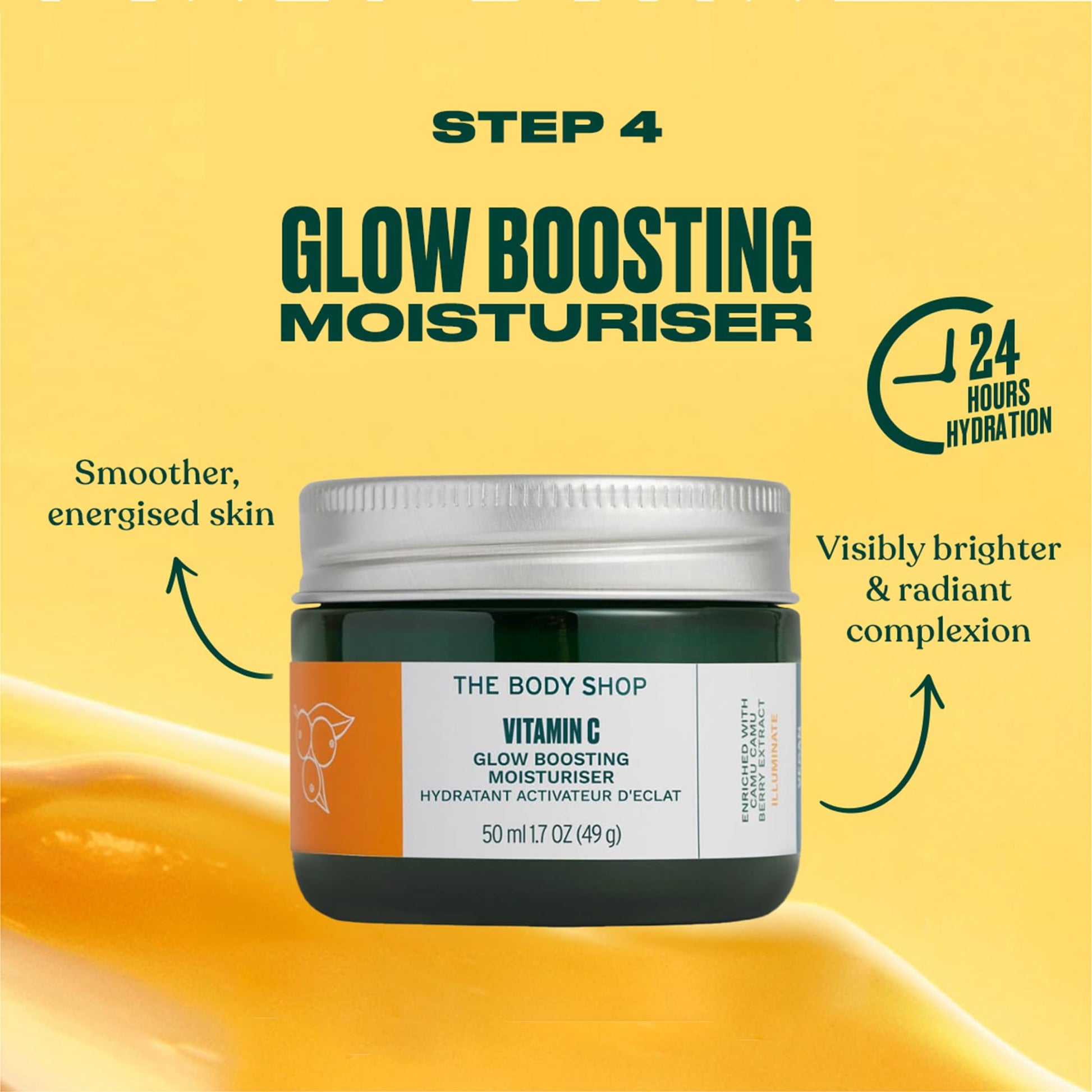 The Body Shop Vitamin C Glow Boosting Moisturiser for Unisex Moisturizer 1.7 oz