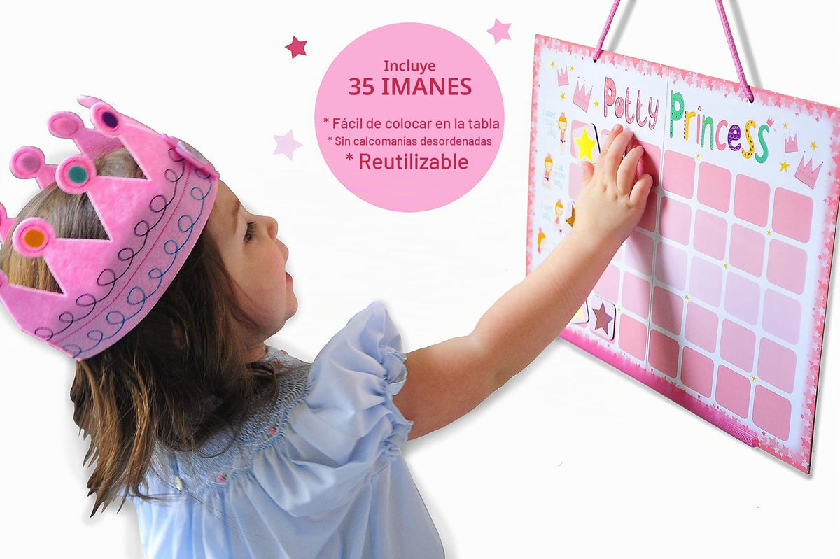 Princess Potty Training Gift Set with Book, Potty Chart, Star Magnets, and Reward Crown for Toddler Girls. Comes in Castle Gift Box.