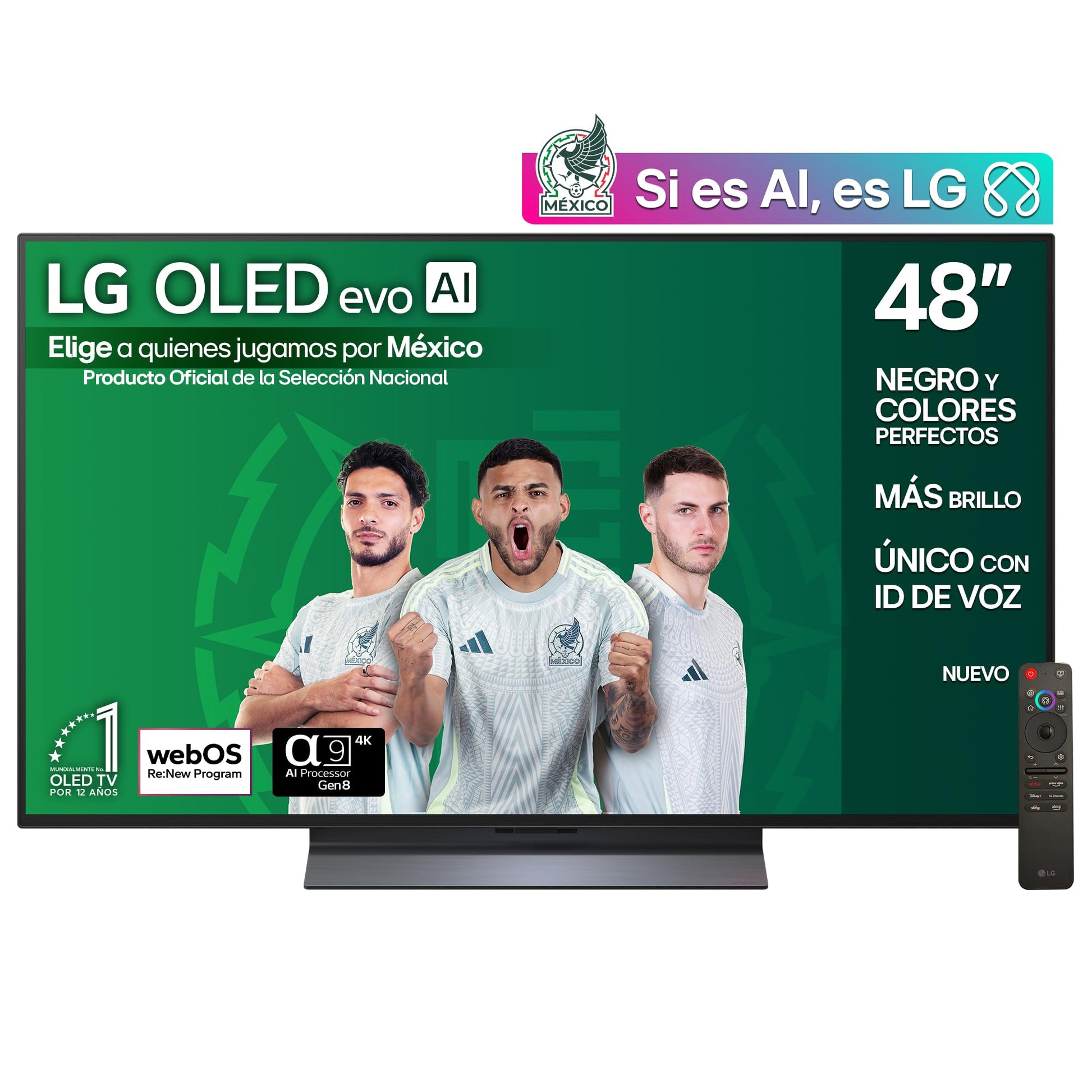LG Pantalla 48 Pulgadas OLED EVO AI C5 4K Smart TV webOS 2025 OLED48C5PSA |Sistema Operativo webOS | Identificación de Voz AI | 120Hz | Dolby Atmos & Dolby Vision Channels |G-Sync & FreeSync