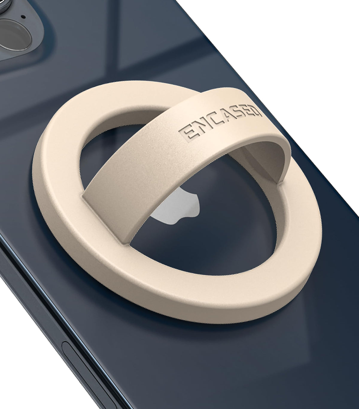 Soporte Magnético con Anillo de Silicona para Teléfono iPhone Marfil Diseño Delgado Compatible con MagSafe