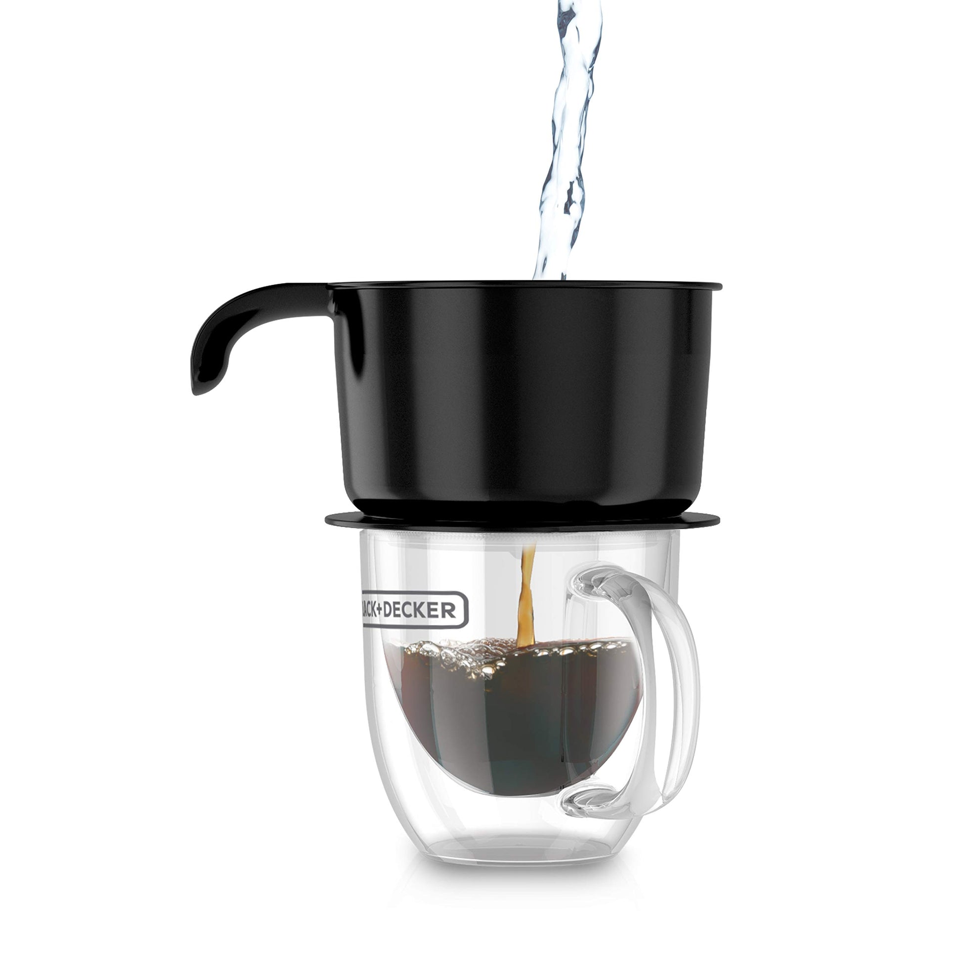 BLACK+DECKER Cafetera 4 en 1, con Vaso Personal y Filtro Permanente con Jarra de Vidrio, 5 Tazas, CM0755S-MX