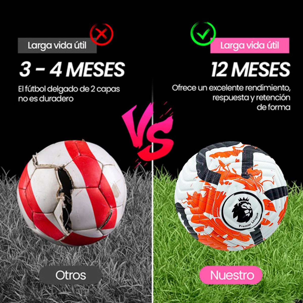 Balón de Fútbol QMCZLA Naranja Entrenamiento Juvenil Tamaño 5 para Niños y Adultos