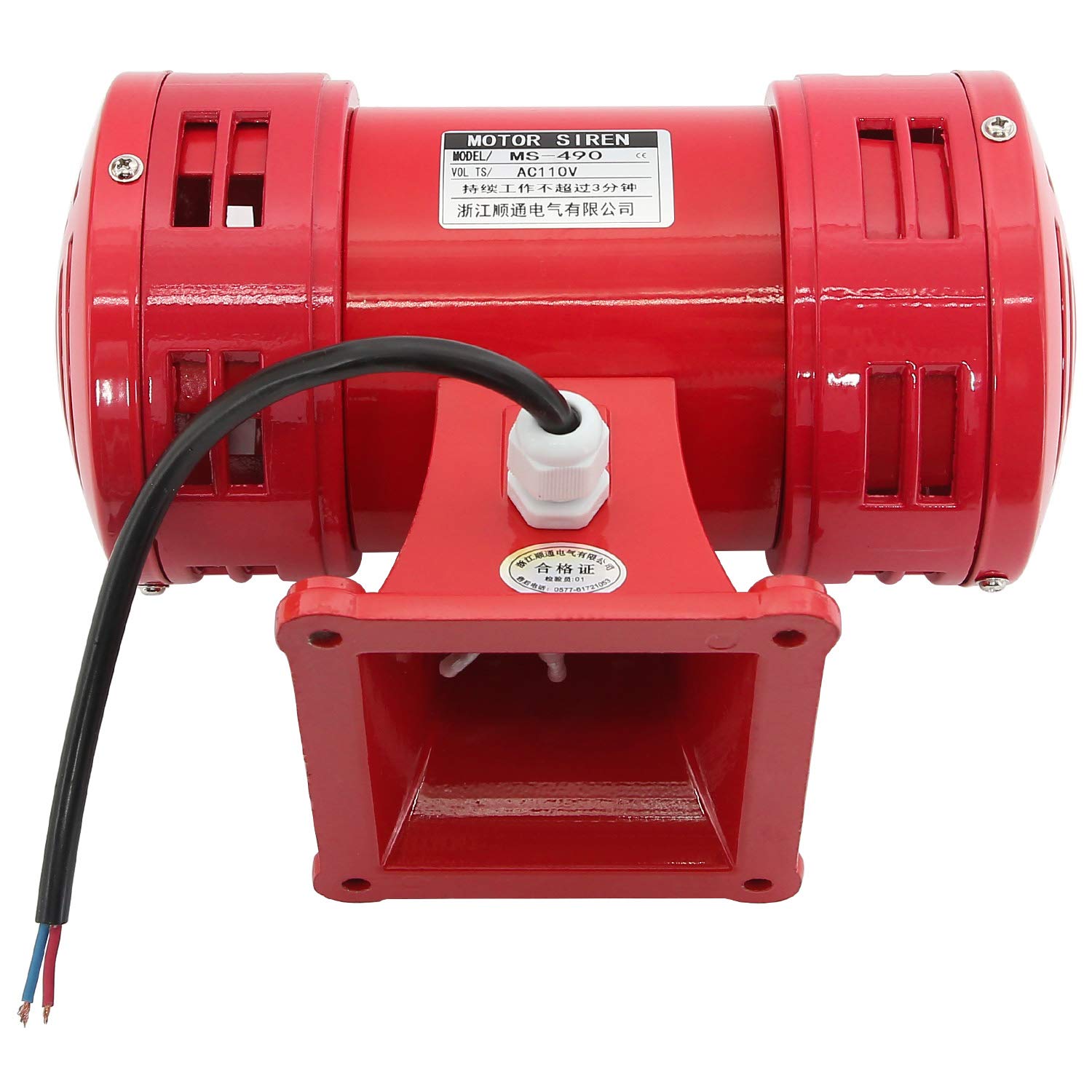 Sirena de Alarma YaeCCC 110V 150db Súper Fuerte en Rojo para el Hogar
