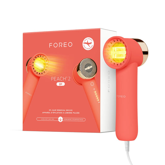 FOREO PEACH 2 Go IPL – Depiladora Luz Pulsada - Alternativa para Depiladora Láser Mujer y Hombre – Facial y corporal – Rápido e indoloro – Coral