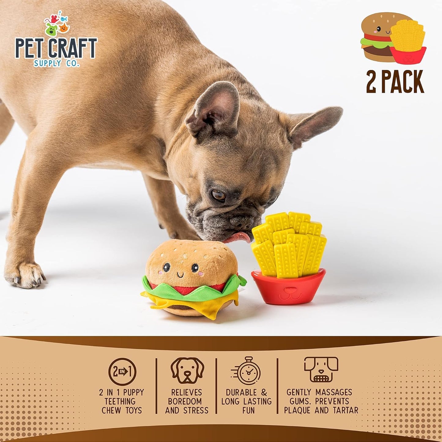 Juguetes de Peluche Pet Craft Supply Squeaky Ball para Cachorros y Perros Medianos 2 Paquetes para Masticadores Agresivos