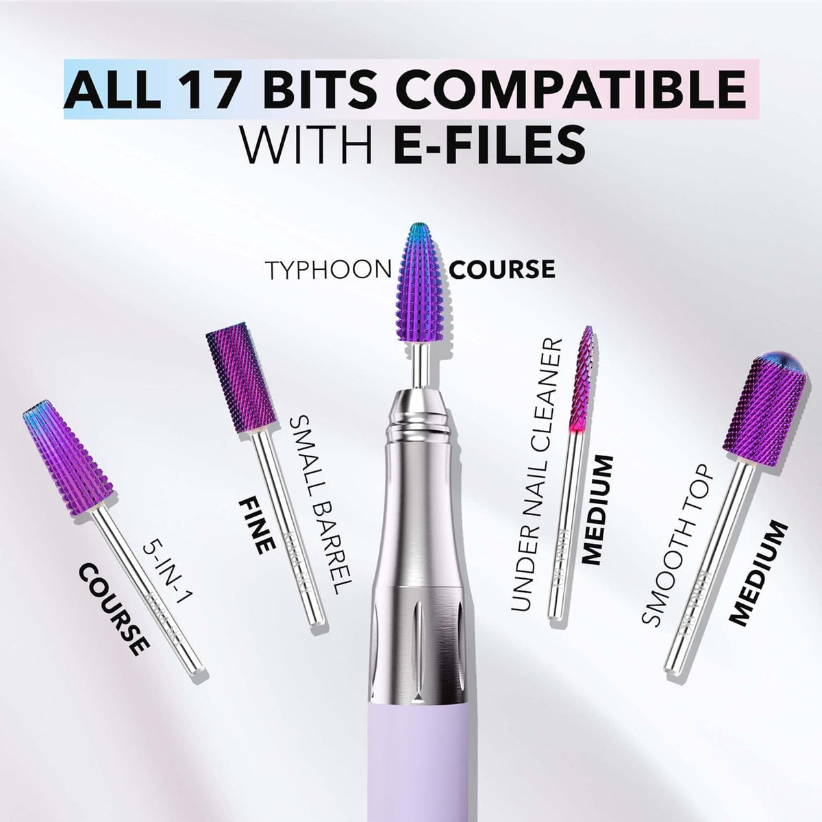 KIARA SKY Brocas Moradas para Taladro de Uñas E-File (5-En-1 Fino)