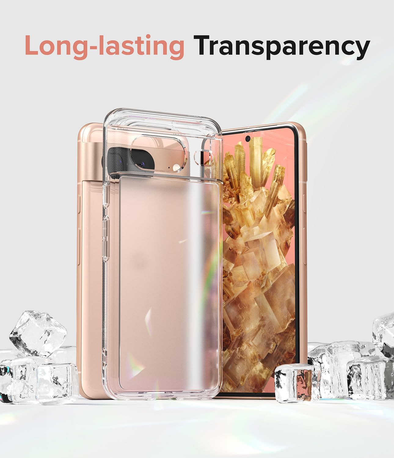 Funda Ringke Fusion Matte Transparente Esmerilado para Google Pixel 8, Acabado Mate Antihuellas y Agarre Cómodo