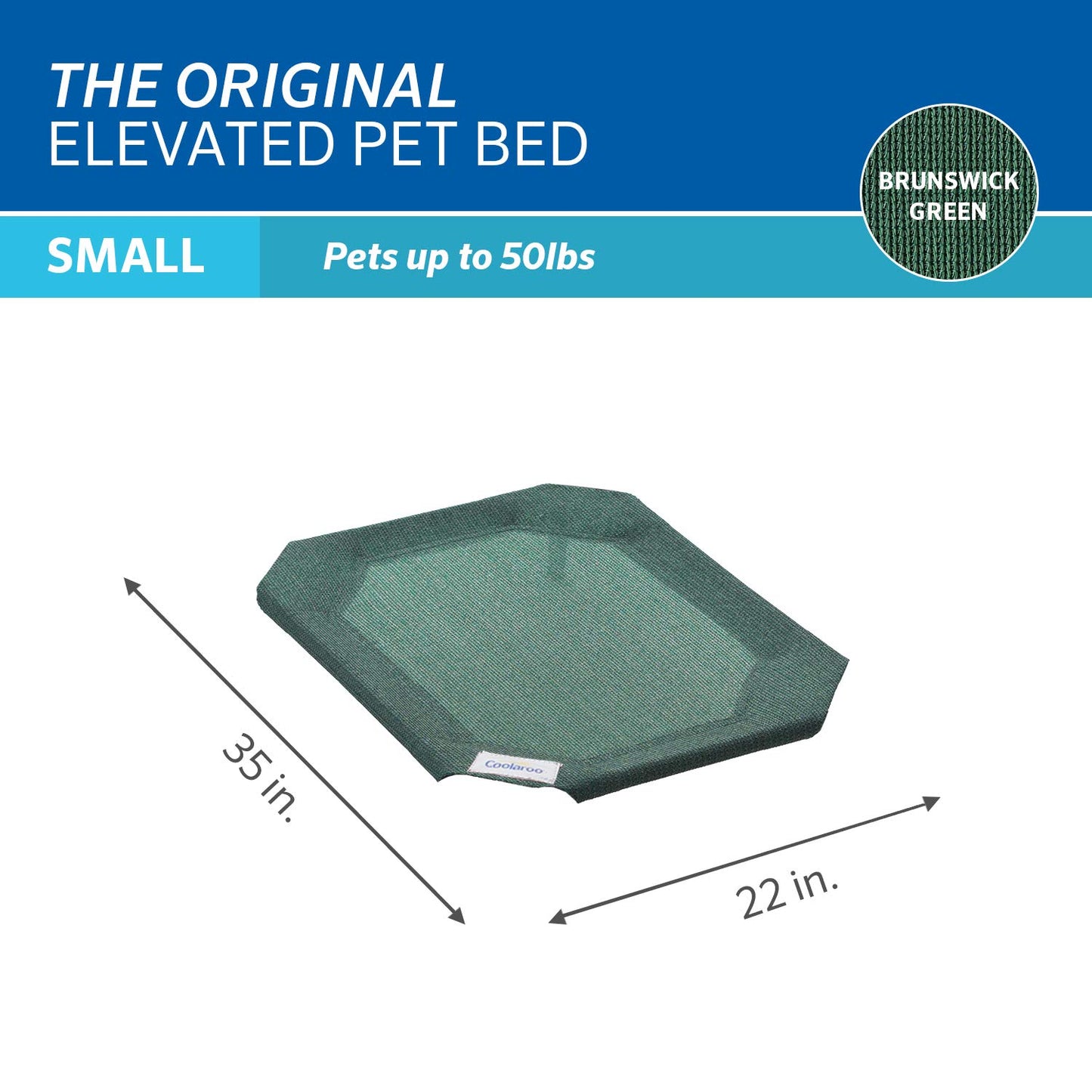 Coolaroo Funda de Repuesto, la Cama elevada Original para Mascotas, pequeña, Color Verde Brunswick