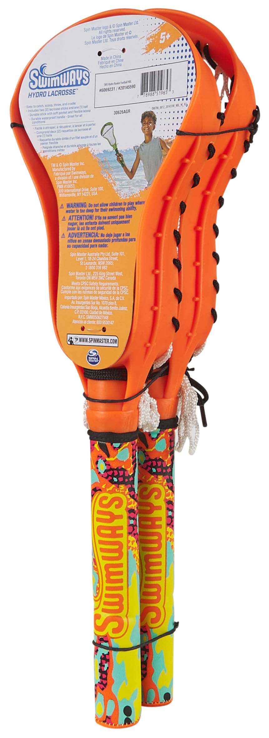 Juego de Lacrosse SwimWays Hydro naranja para Adultos y Niños en Piscina