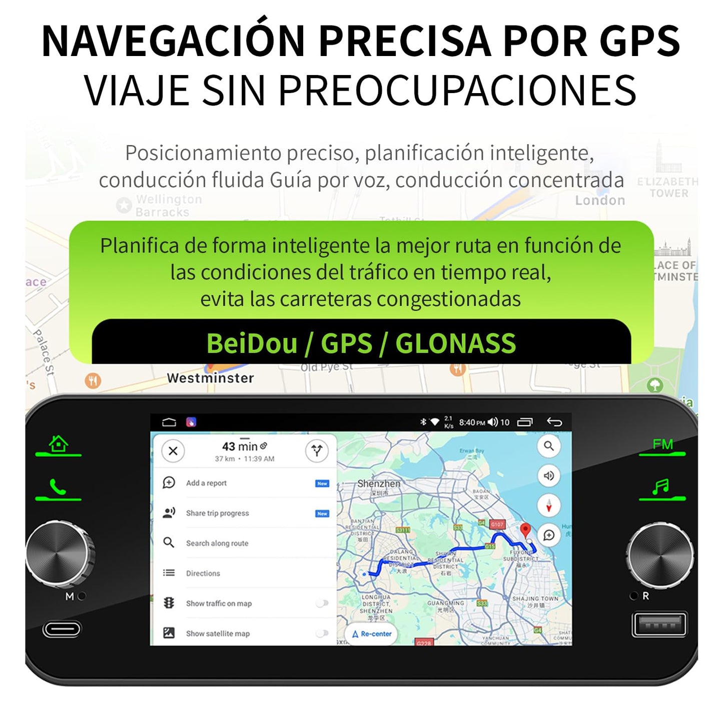 FINYQBET Estéreo de Pantalla para Auto 1 DIN Android 13 con CarPlay & Android Auto Inalámbrico, 2GB RAM + 32GB ROM, GPS, WiFi, Bluetooth 5.1, Radio Am/FM, 5 Pulgadas, Soporte Cámara de Reversa