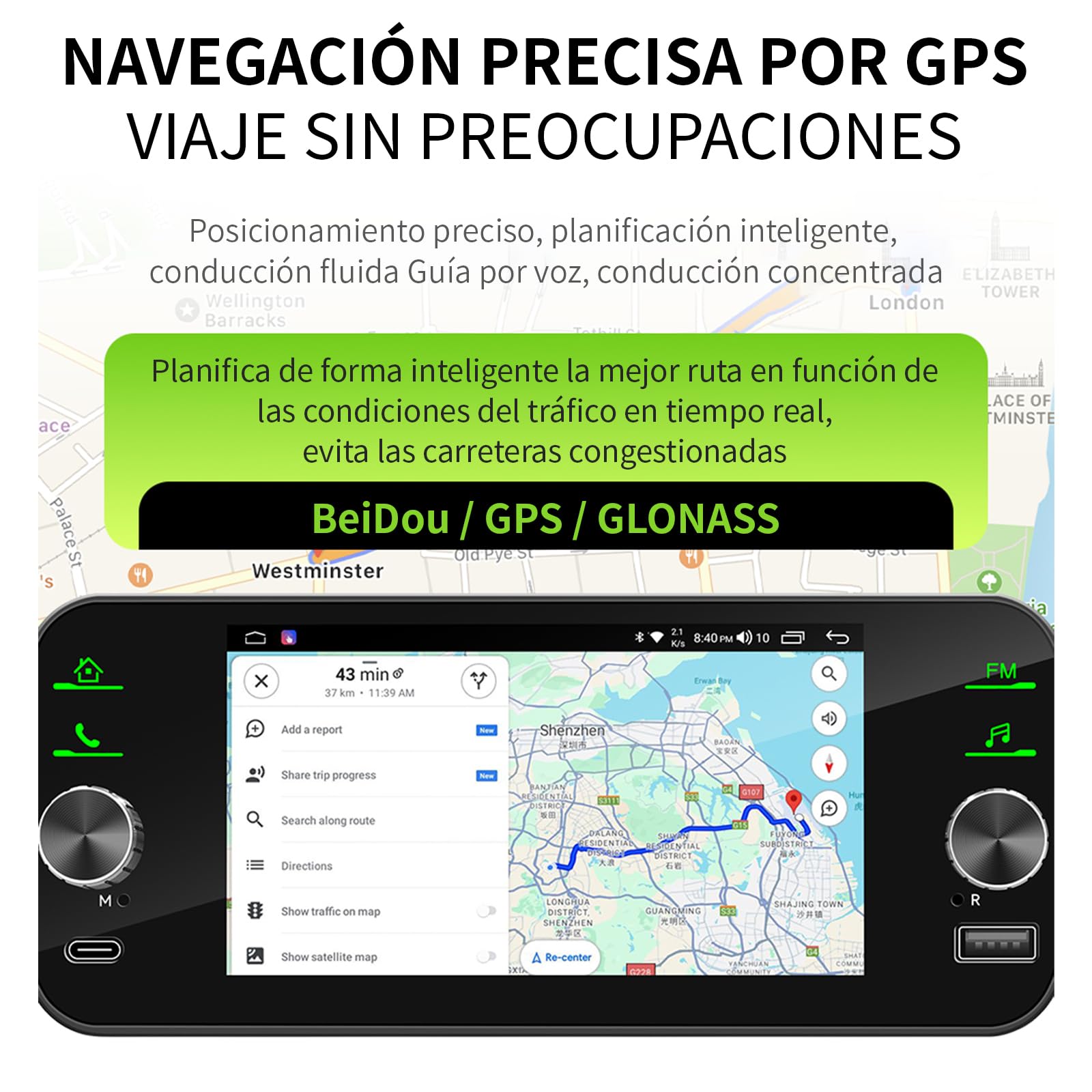 FINYQBET Estéreo de Pantalla para Auto 1 DIN Android 13 con CarPlay & Android Auto Inalámbrico, 2GB RAM + 32GB ROM, GPS, WiFi, Bluetooth 5.1, Radio Am/FM, 5 Pulgadas, Soporte Cámara de Reversa