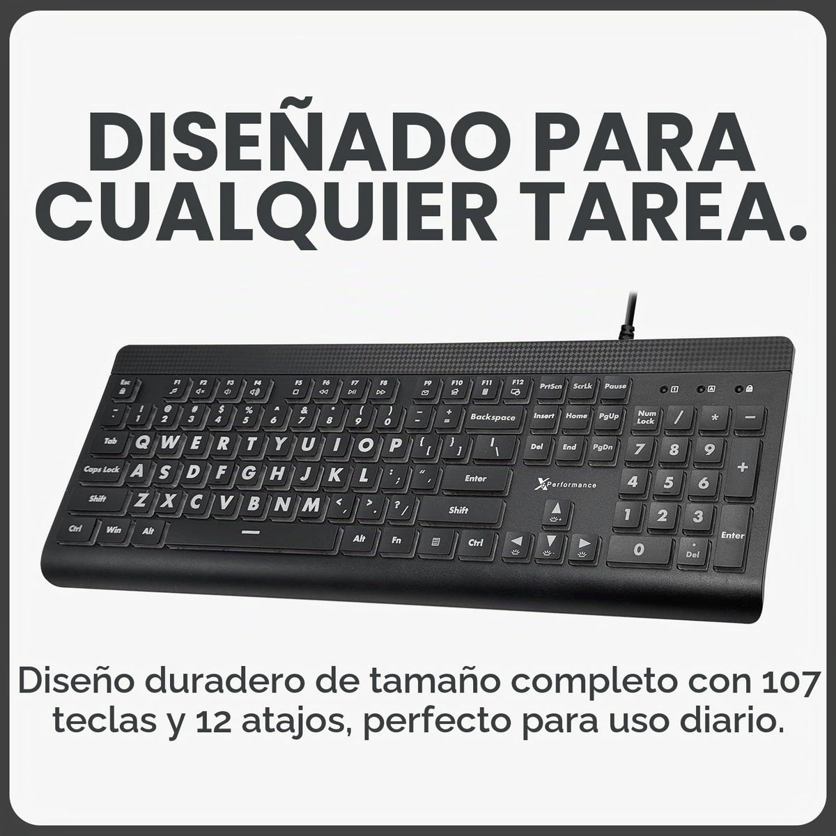 Teclado de Computadora X9 LED 7 Colores Retroiluminado Grande para Windows