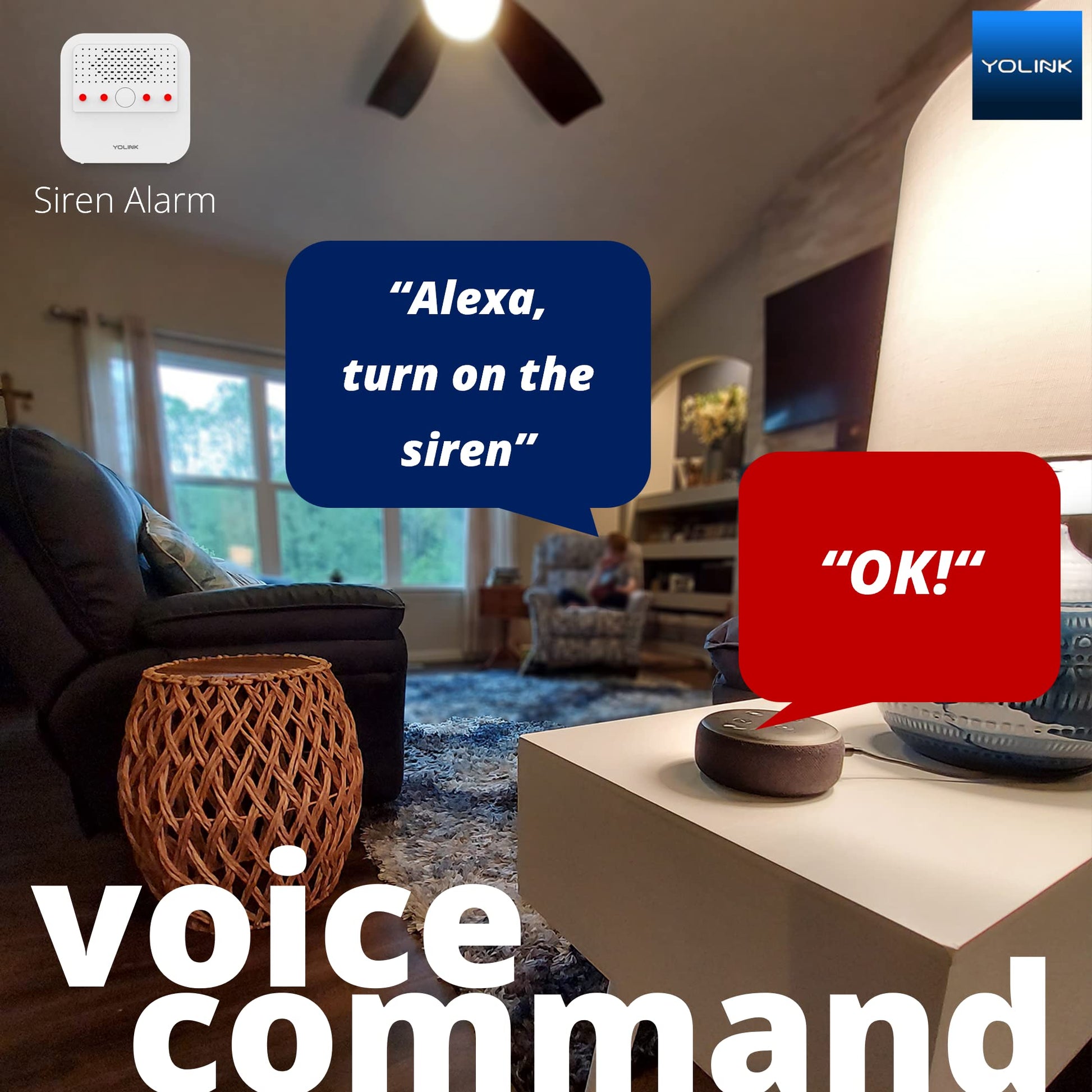 Sirena Inteligente Compatible Con Alexa de 110 dB para Seguridad en el Hogar
