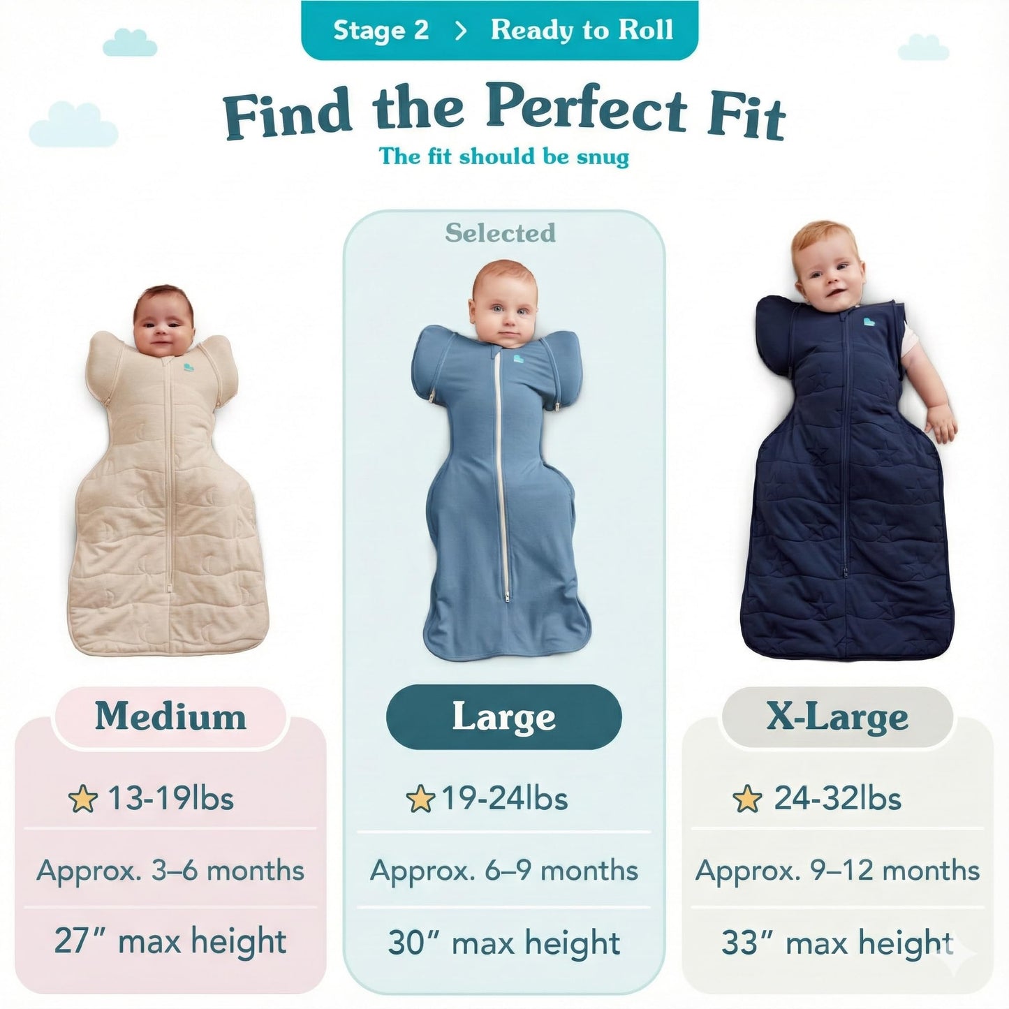 Love To Dream Swaddle UP, Saco para Dormir Bebe de Transición Ideal para el Sueño Cómodo - Saquitos para Dormir Bebe 8.6-10.9 Kg para Climas de 20°C - 24°C - Costal de Algodón Color Arcoíris