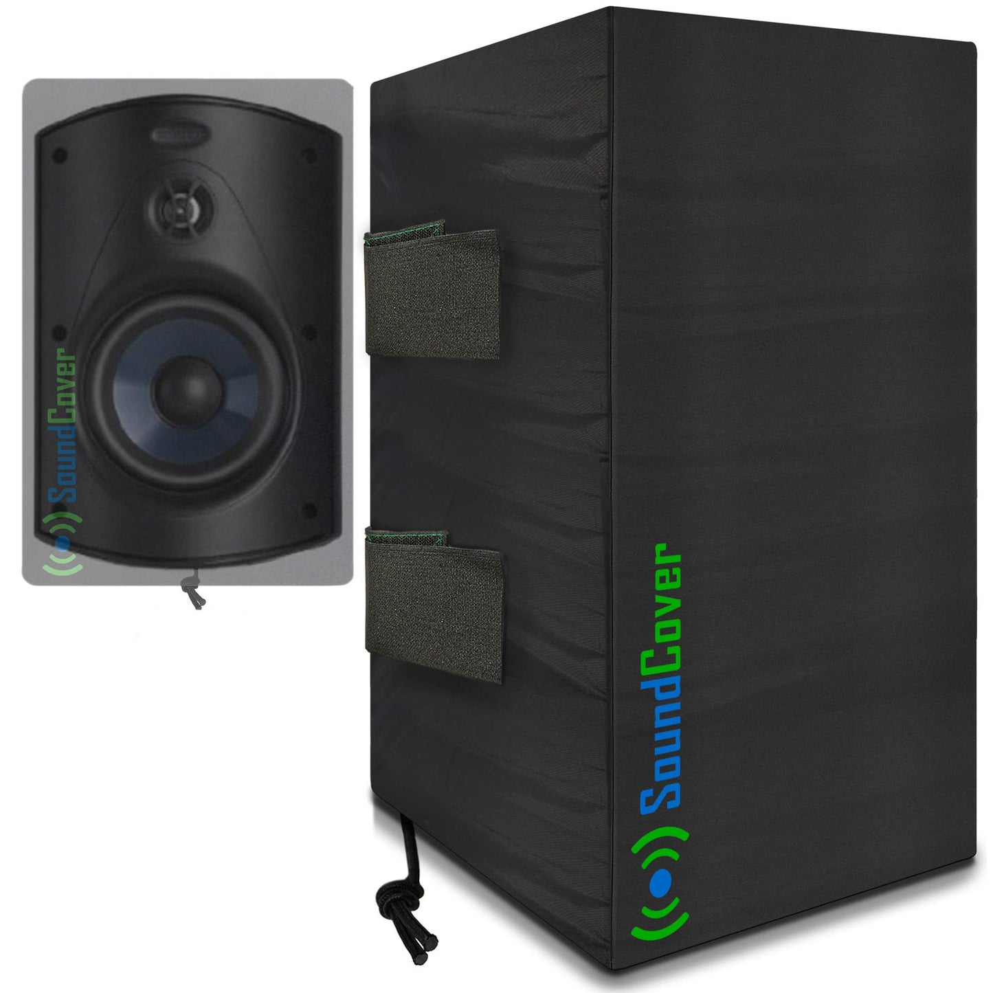 Dos cubiertas de altavoz compactas para altavoces montados en soporte C para exteriores, tamaño H 10.4 pulgadas x W 6.7 pulgadas x D 8.3 pulgadas, compatible con altavoces Yamaha NS-AW150, Polk Audio