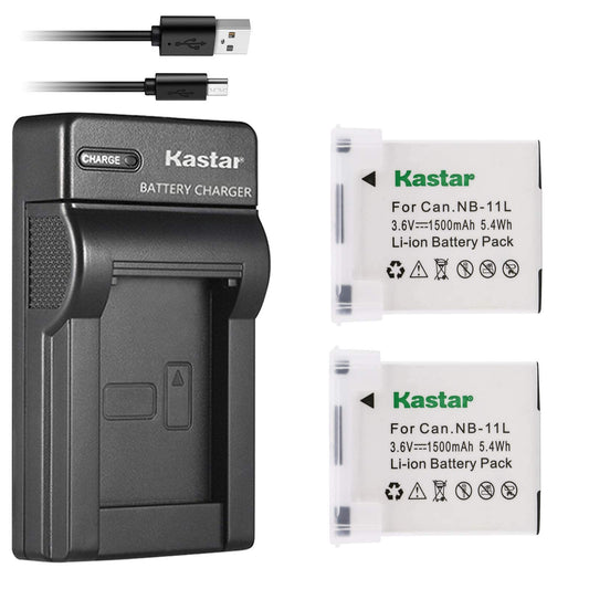 Batería con Cargador USB Slim Kastar para Canon NB-11L y PowerShot SX410 IS Negro