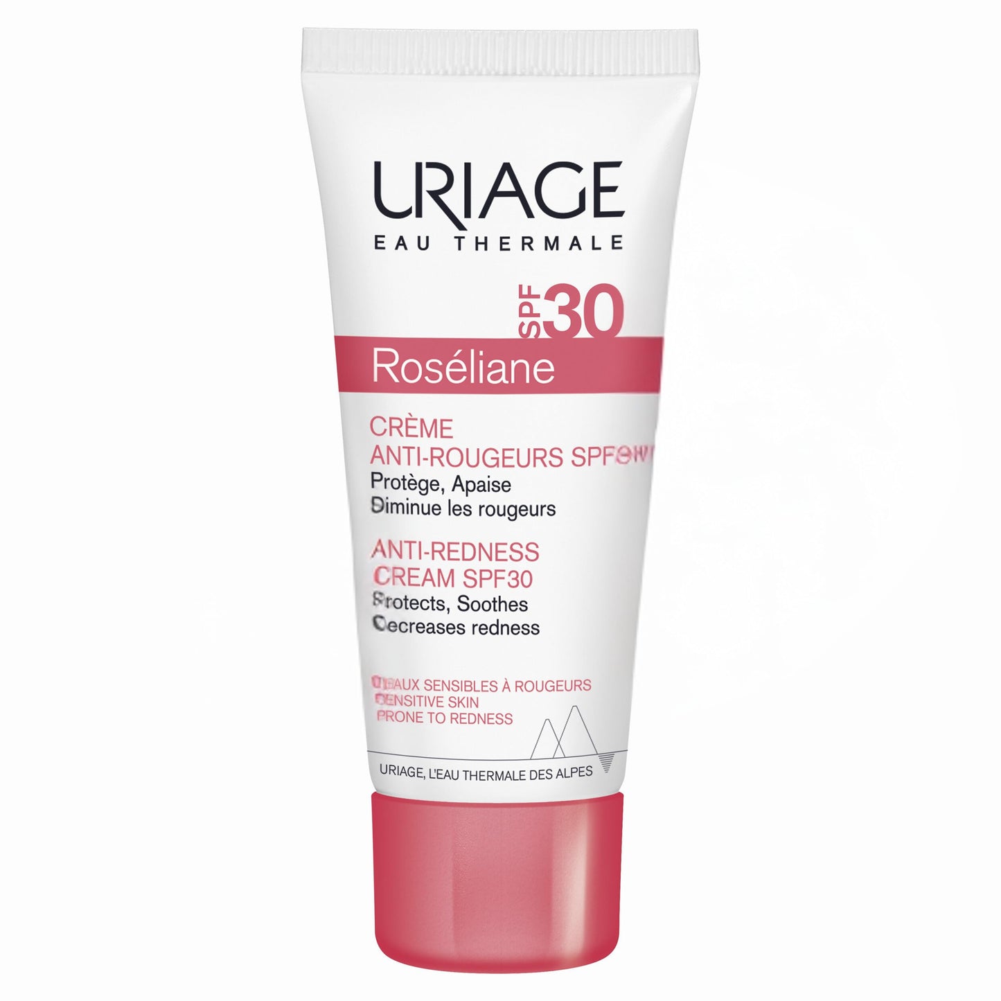 Uriage Roseliane Crema Facial Anti-Rojeces SPF30 Hidratante, con Extracto de Ginseng y Algas - Cubre el Enrojecimiento, Proporciona una Acción Calmante de Larga Duración. Aroma Floral y Afrutado - Para Pieles Sensibles - No Comedogénico
