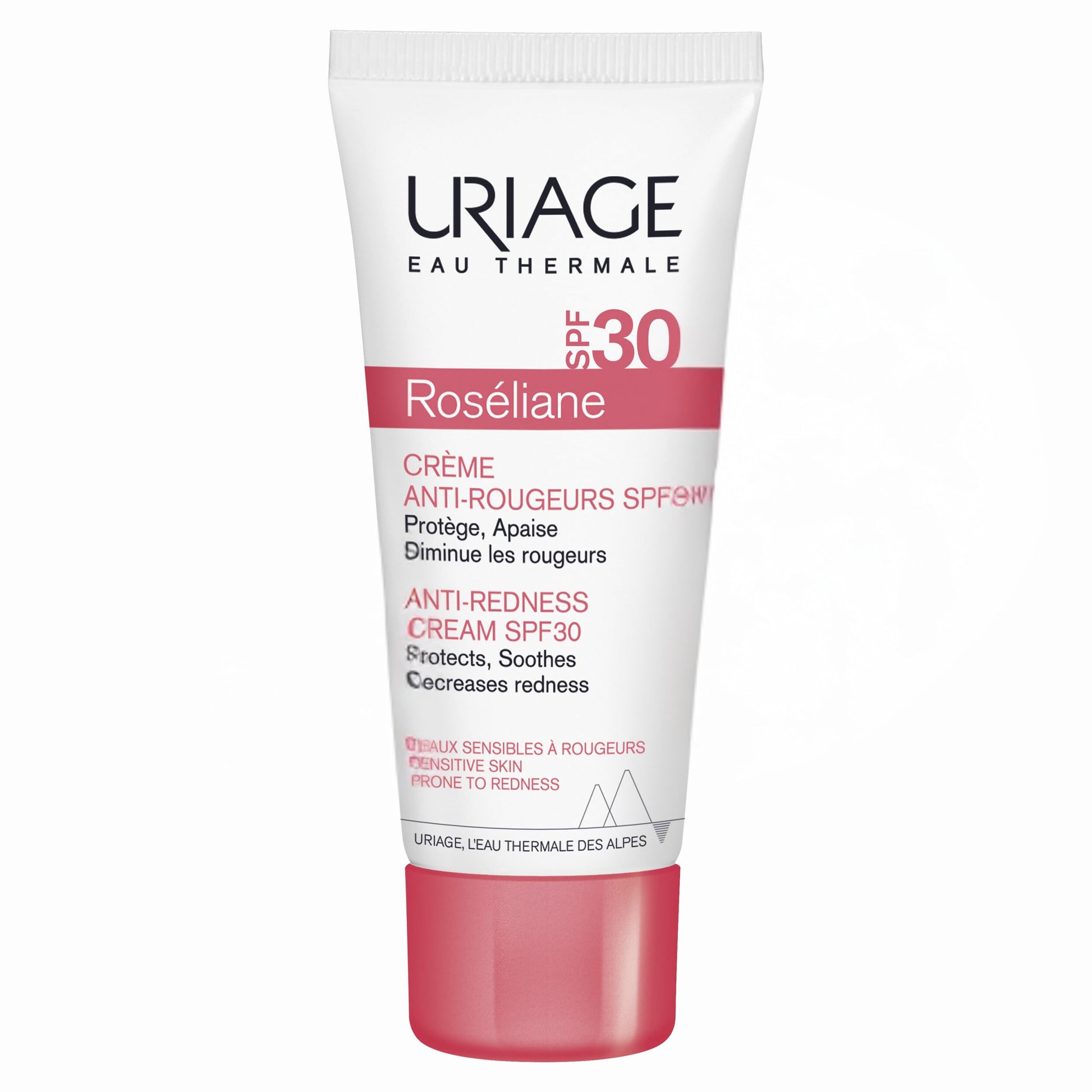 Uriage Roseliane Crema Facial Anti-Rojeces SPF30 Hidratante, con Extracto de Ginseng y Algas - Cubre el Enrojecimiento, Proporciona una Acción Calmante de Larga Duración. Aroma Floral y Afrutado - Para Pieles Sensibles - No Comedogénico