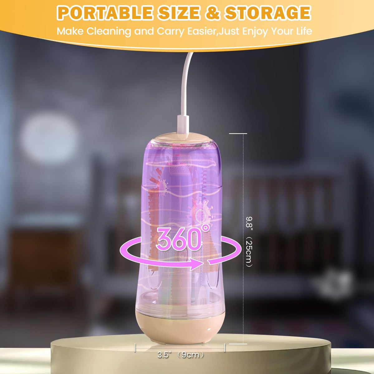 IvyWind - Juego de cepillos eléctricos para biberones de viaje con caja de almacenamiento, kit de cepillos automáticos de limpieza de biberones con biberón de silicona/pezón/pajilla, espumador de