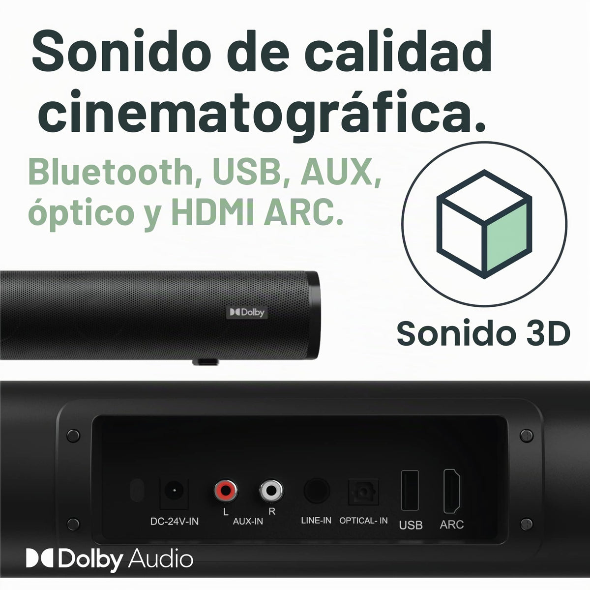 Sistema de Audio 5.1 Majority Everest Negro con Sonido Envolvente y Dolby Audio para el Hogar