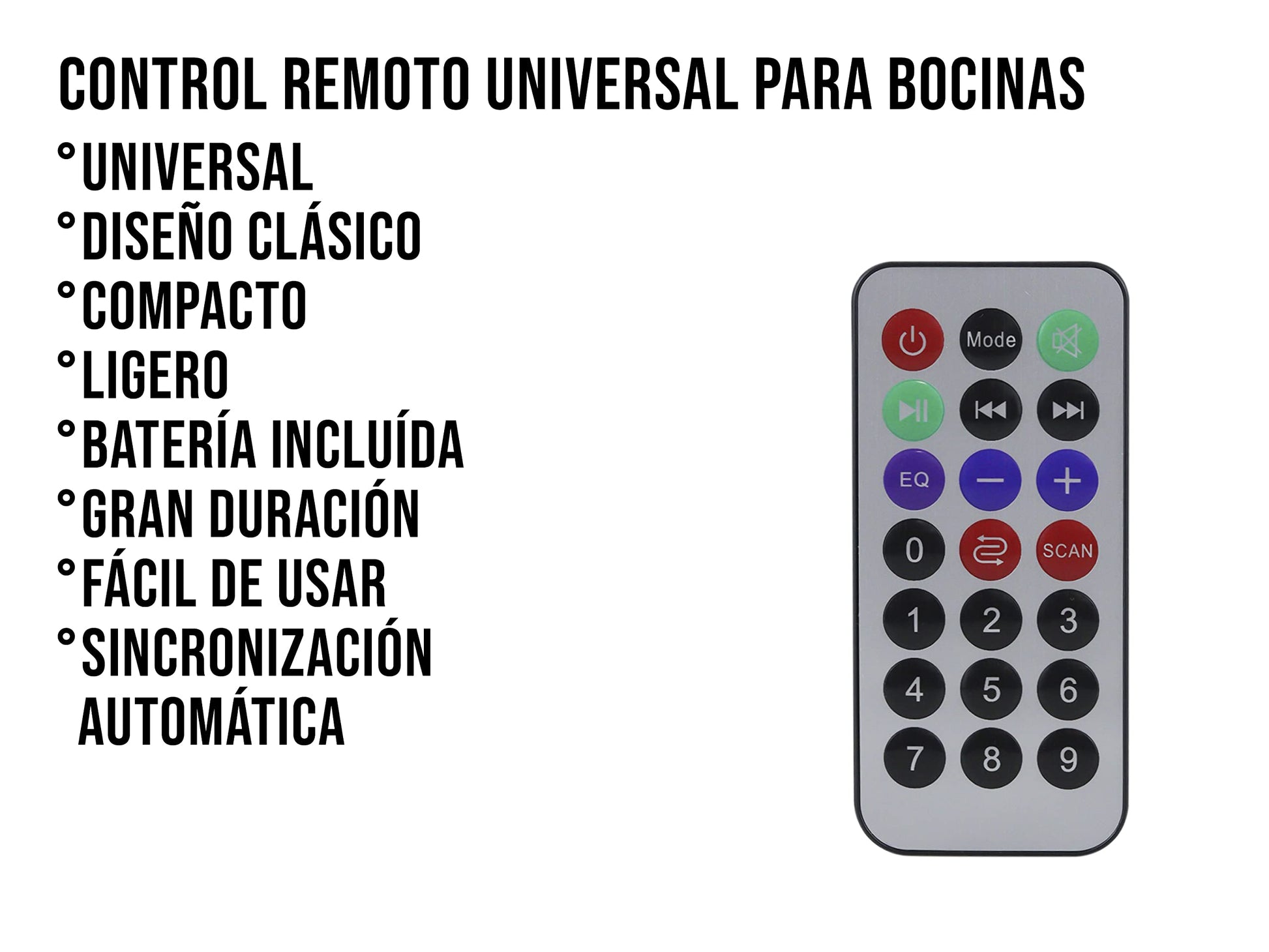 Control Remoto Compatible con Bocina Atvio Velikka Kaiser Directo