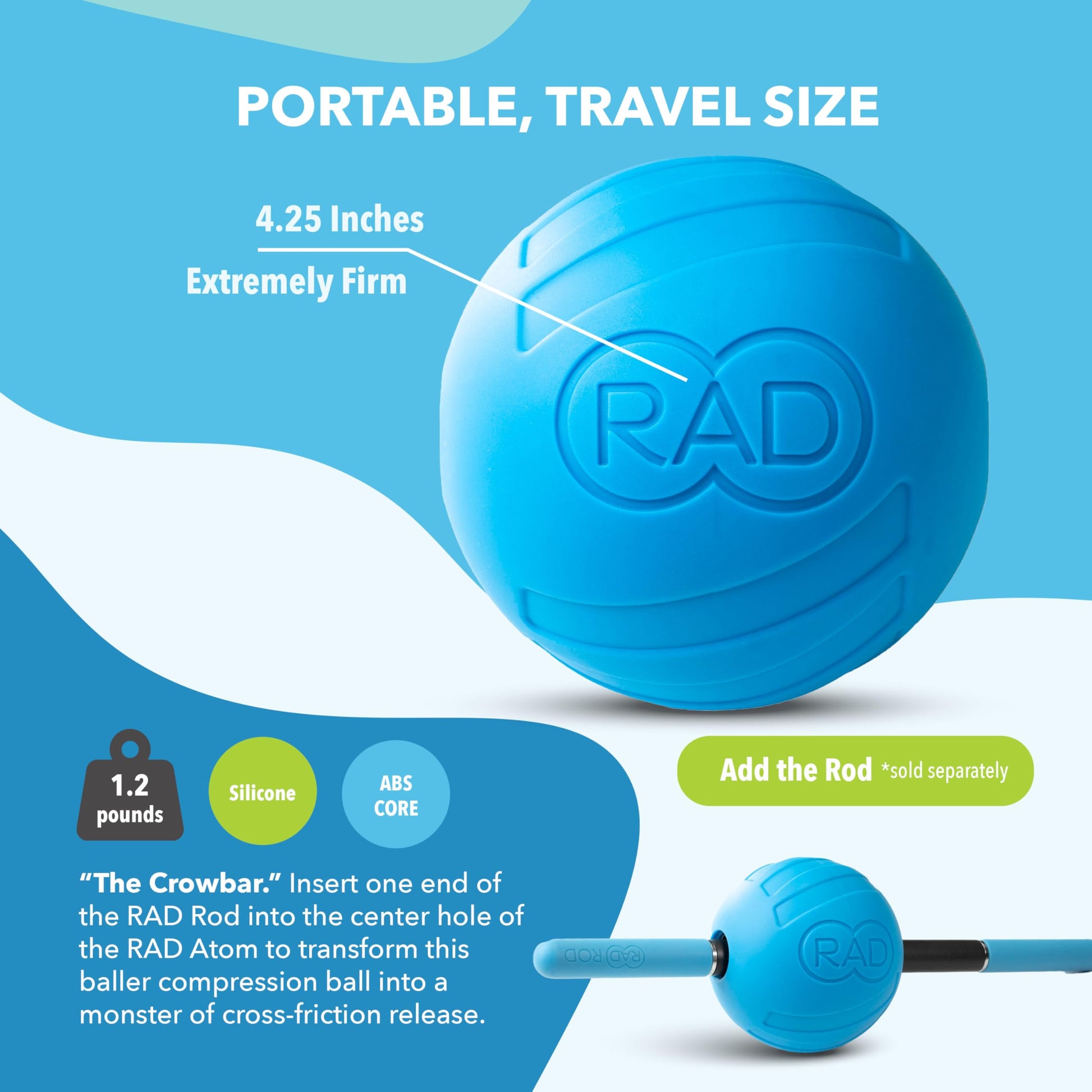 Pelota de Masaje RAD Atom Extra Firme para Recuperación y Movilidad