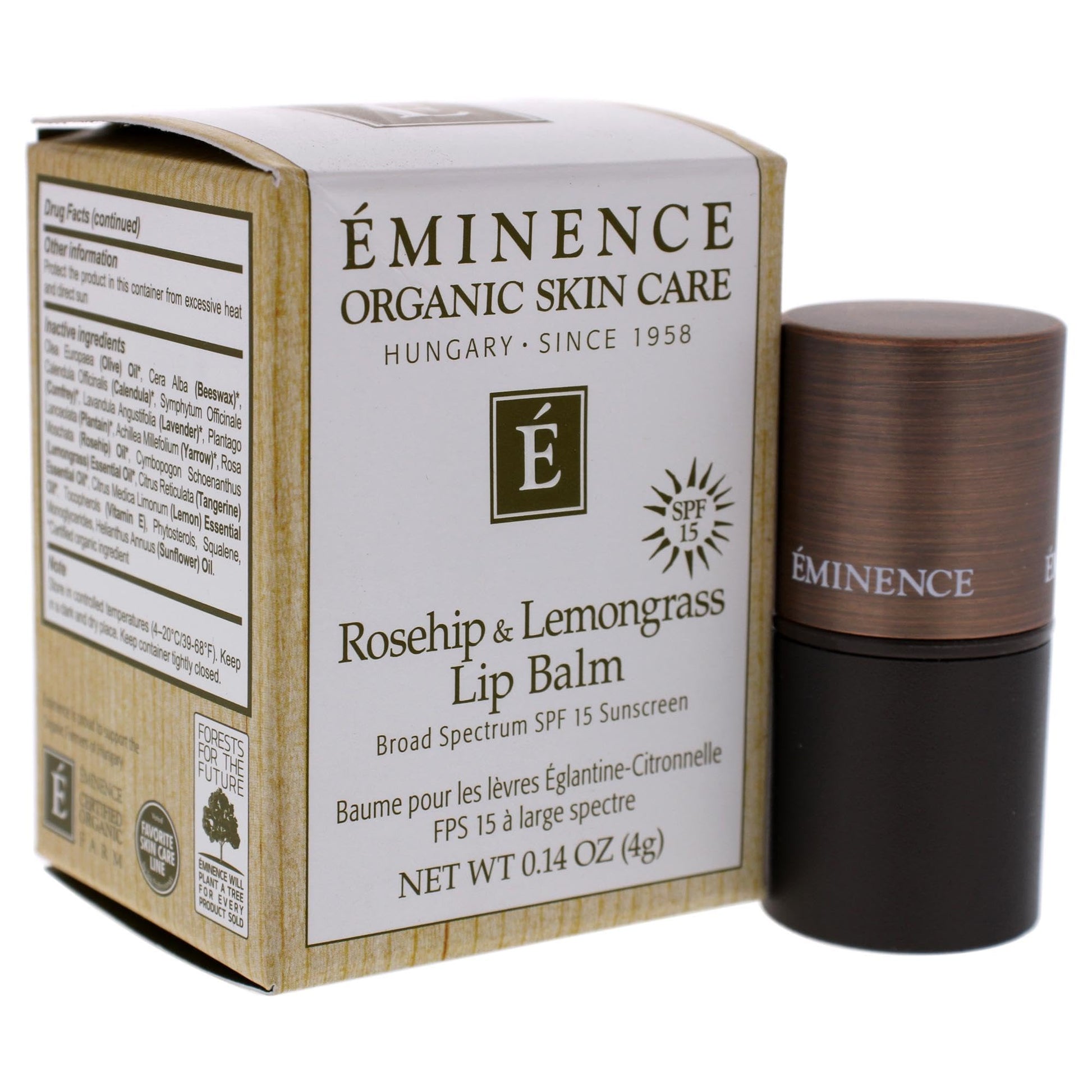 Bálsamo Labial Eminence Rosehip y Lemongrass SPF 15 para Unisex