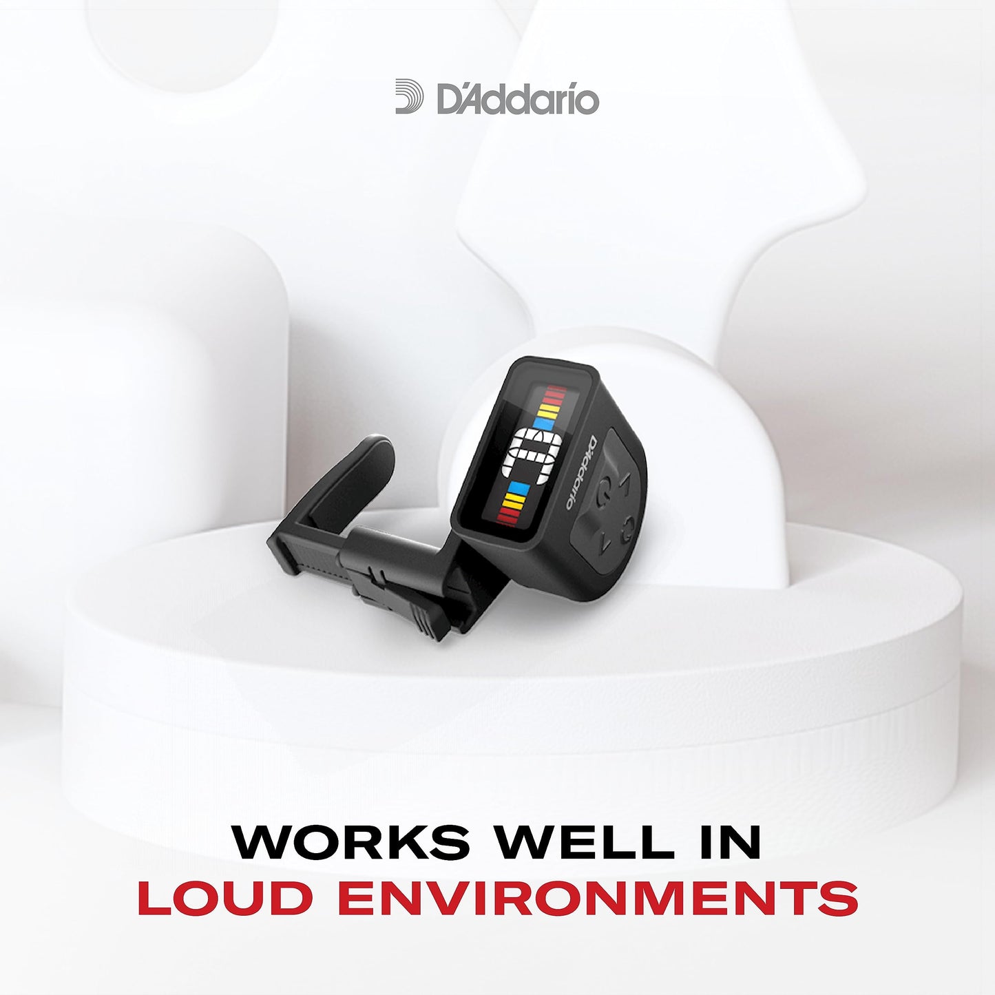 D'Addario Accessories | Afinador de guitarra | Clip-On | Individual - Compacto y discreto - Guitarra, bajo, ukelele, mandolina y banjo
