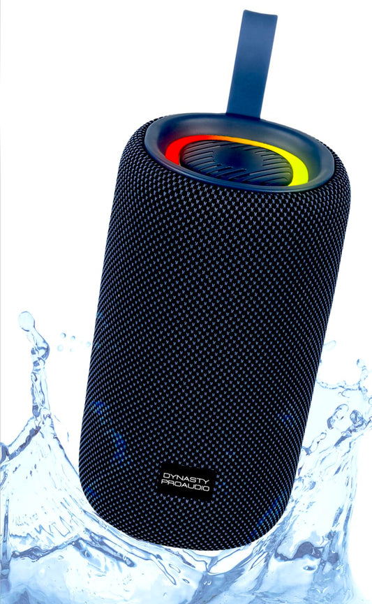 DYNASTY PROAUDIO SB-101 Bluetooth 5.3 IPX7 altavoz impermeable para exteriores con sonido estéreo de graves ultra fuertes de 25 W, luces RGB, emparejamiento de altavoces dobles TWS, compatible con