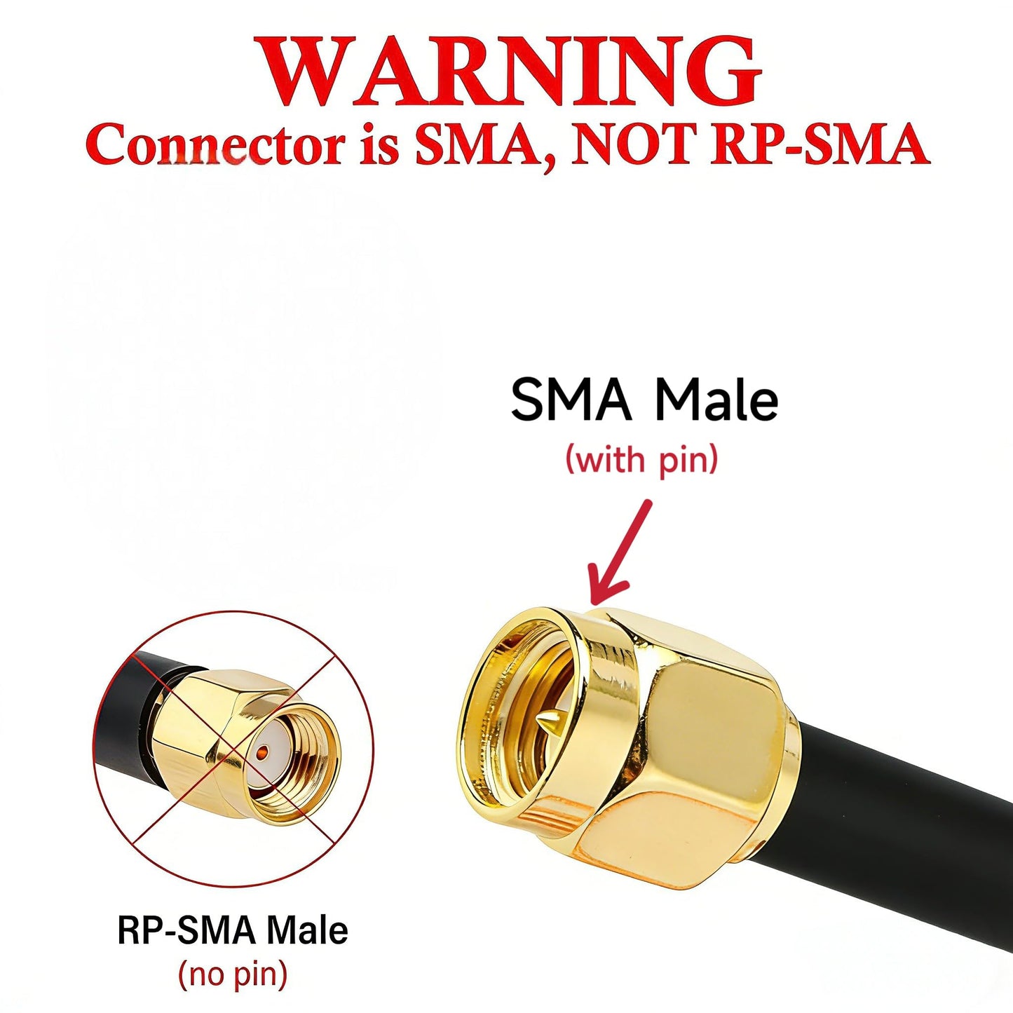 JXCN-PXTR RG316 SMA - Cable macho a macho de 2 pies, 2 unidades