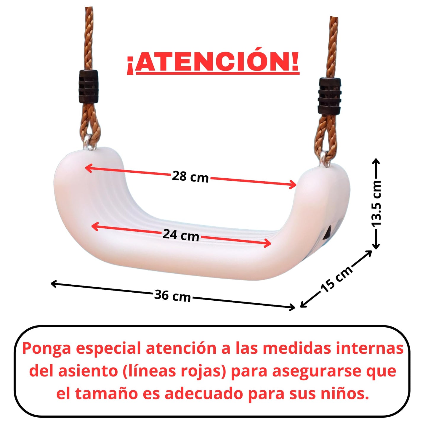 IVREA Asiento de Columpio con Iluminación LED Multicolor Activado por Movimiento - Altura Ajustable, 7 Colores y 8 Efectos de Luz.