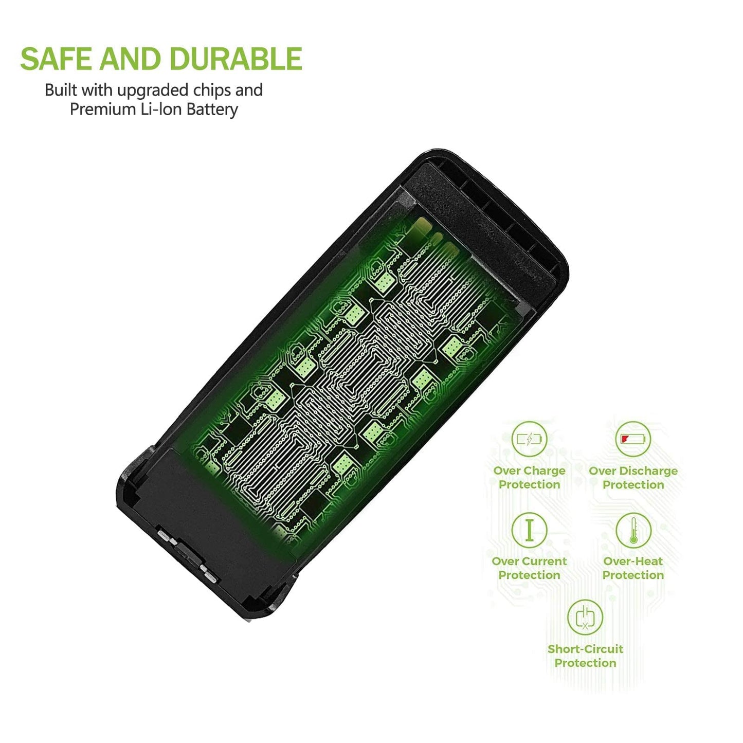 Batería de Iones de Litio Nobrand Negra 2600mAh para Radio Walkie Talkie 7.4V