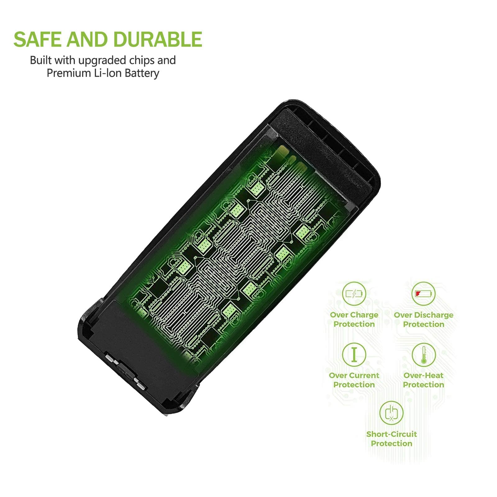 Batería de Iones de Litio Nobrand Negra 2600mAh para Radio Walkie Talkie 7.4V