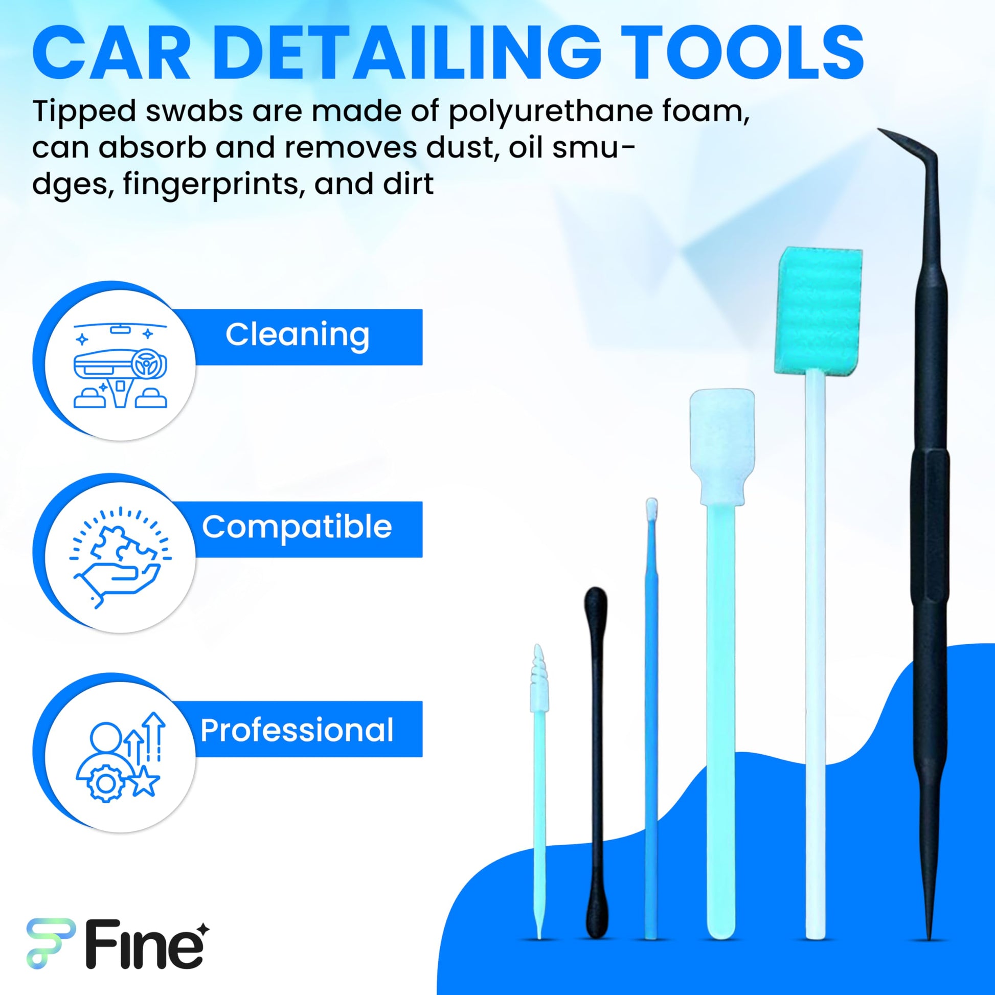 Fine My Auto - Kit de limpieza de coche - Kit de detalles de coche de primera calidad para limpieza profunda, juego de herramientas de limpieza de interiores de coche para cuidado de precisión, kit de