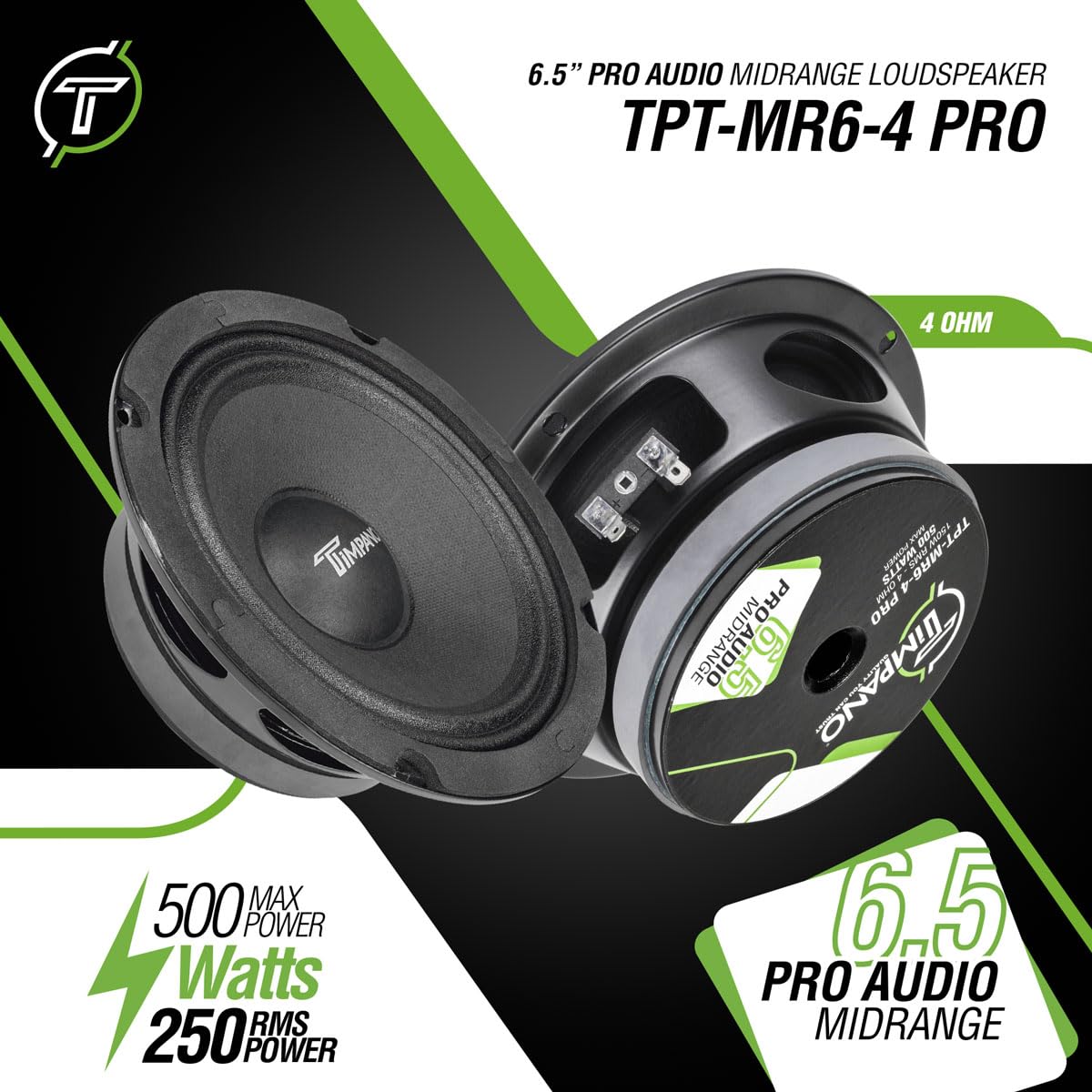 Altavoz de Rango Medio Timpano 6.5 Pulgadas 500 Vatios para Coche