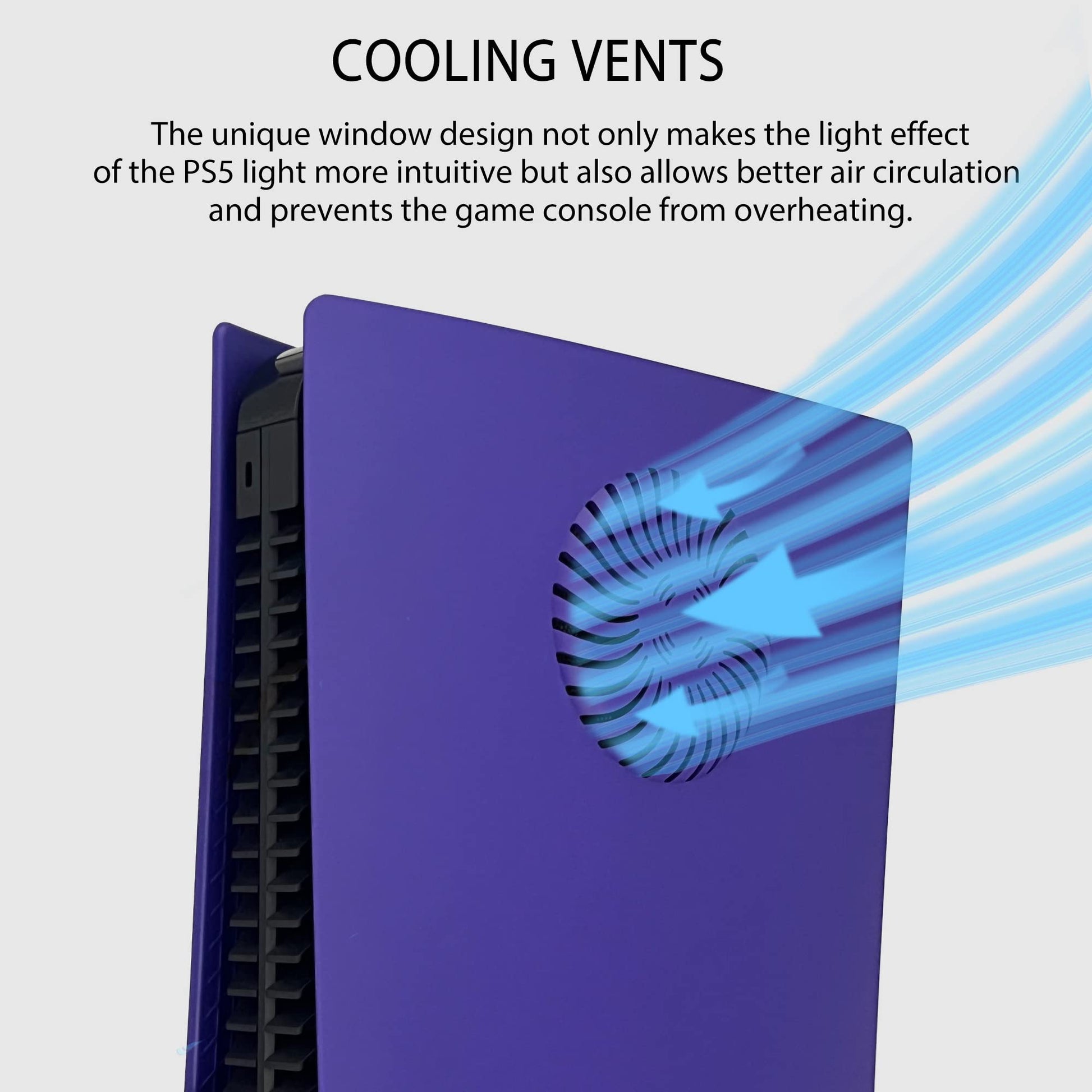 Cobertor de Consola DOBEWINGDELOU Blanco con Luz RGB y Filtro de Polvo para PS5 Disc Edition