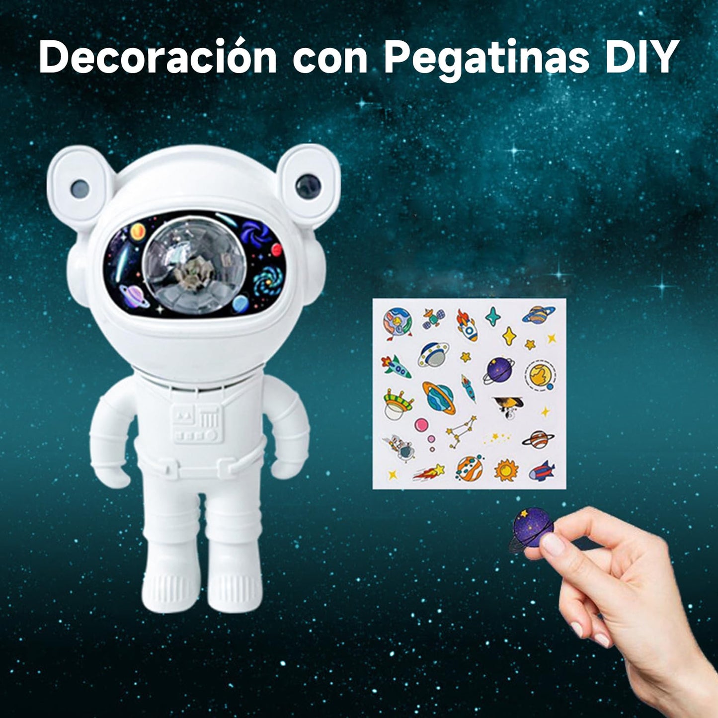 Proyector de Galaxias y Estrellas Astronauta 360° Ajustable con Altavoz y Control Remoto
