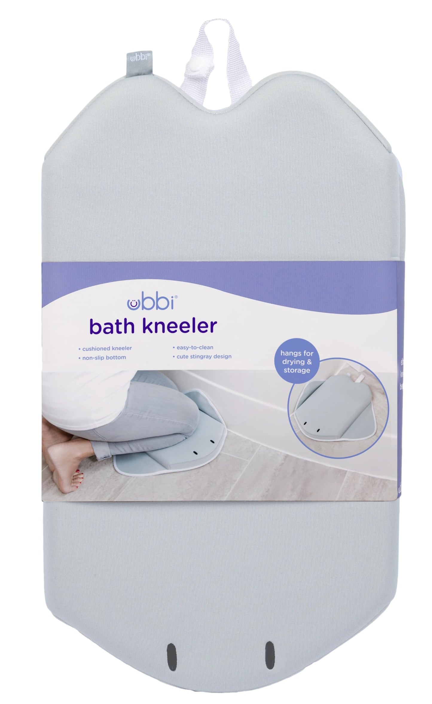 Cojin Para Rodillas Para Baño para Bebé Ubbi Almohadilla de descanso para rodillas de baño, almohadilla acolchada para la hora del baño con bebés, niños pequeños y niños, color gris