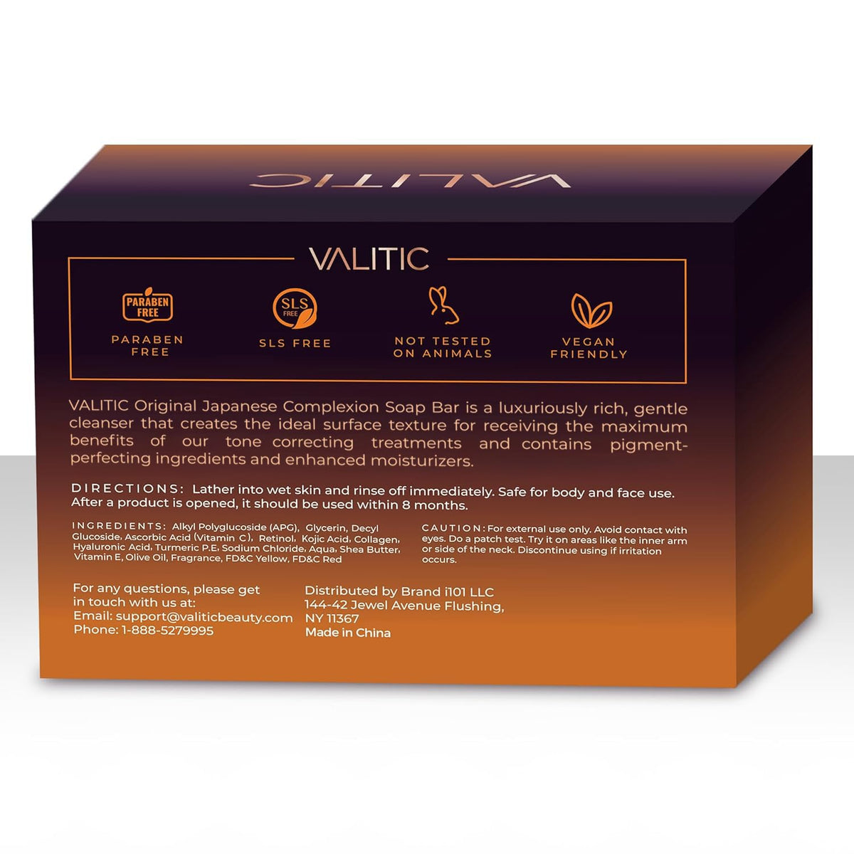 VALITIC- Jabón en barra con ácido kójico para eliminar manchas oscuras, vitamina C, retinol, colágeno y cúrcuma (original japonés)