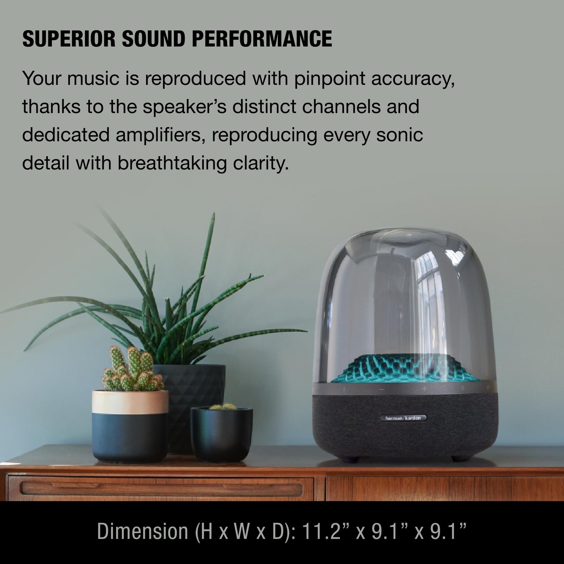 Harman Kardon Aura Studio 4, Bocina Inalámbrica Bluetooth, 100W de Potencia, Efecto de Luz Ondulado, Materiales Reciclados - Negro