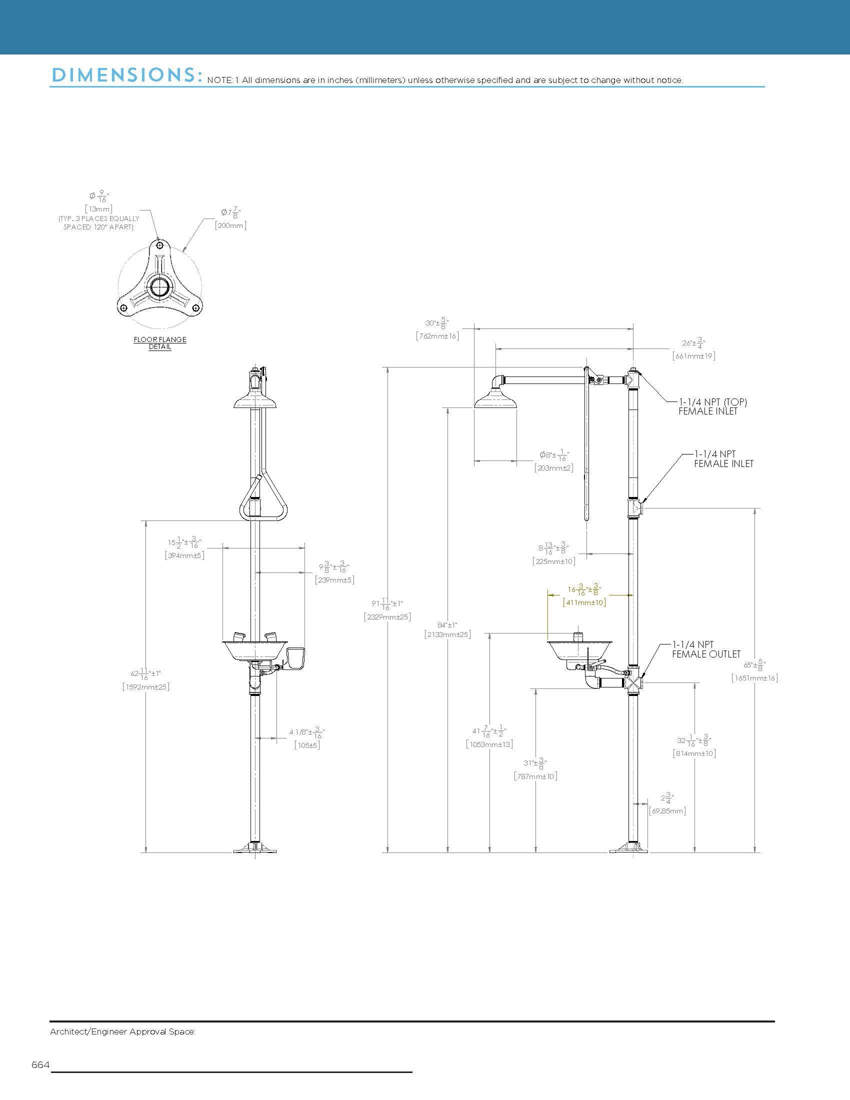 Estación de Seguridad Speakman Tradicional Acero Inoxidable Base 3,1 cm