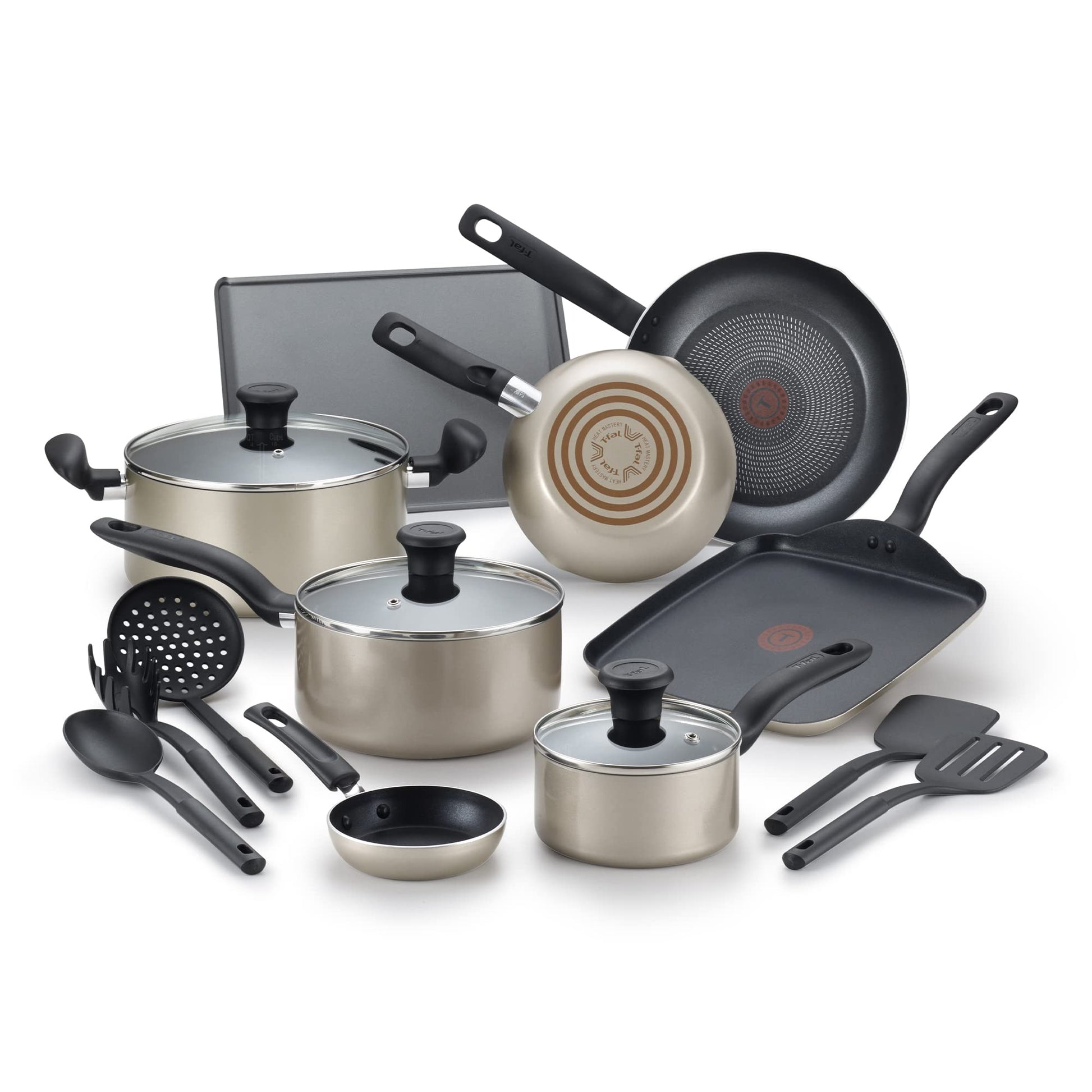 Batería de Cocina T-fal Champán con Antiadherente Proglide de 16 Piezas Culinaire