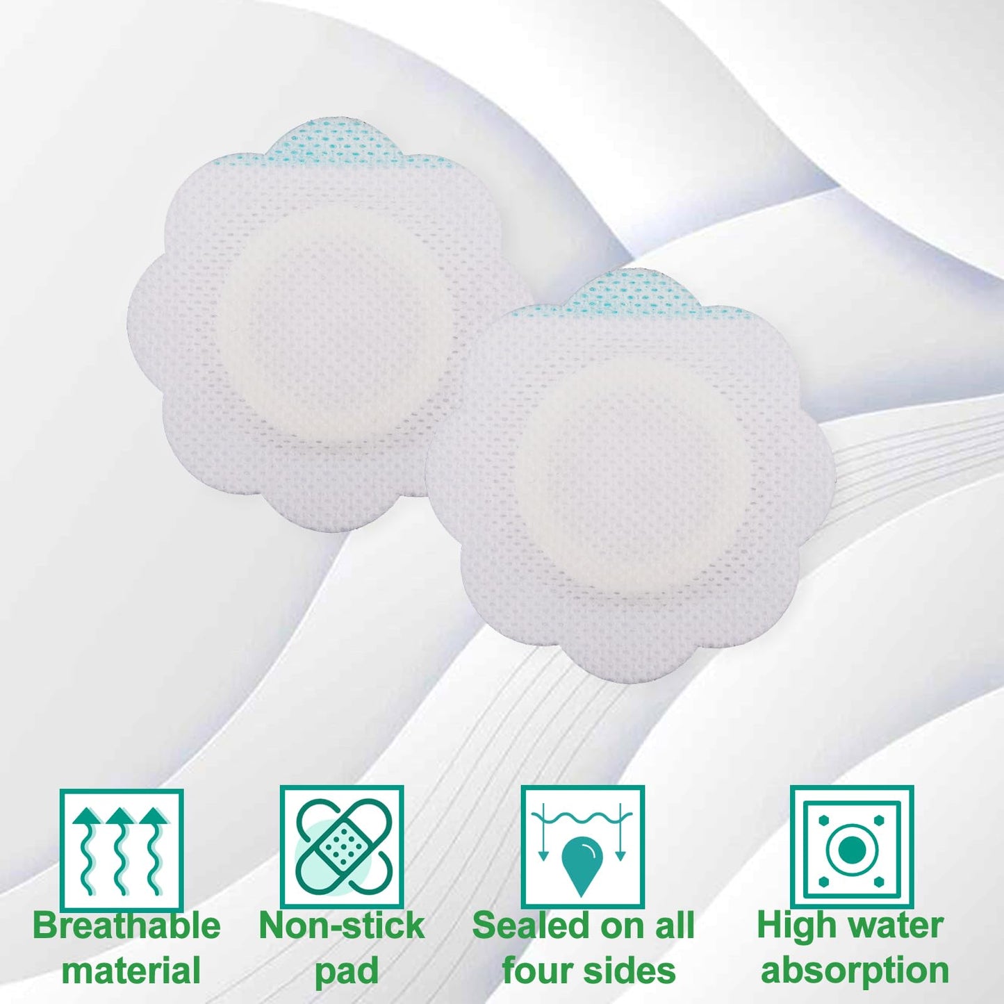 BOXOB 50 Pzs Faja para el Ombligo con Aceite de Ricino, 5 Estilos Autoadhesivas de Algodón Antifugas Muy Absorbentes con Forma Corazón Estrella y Flor Orgánicas